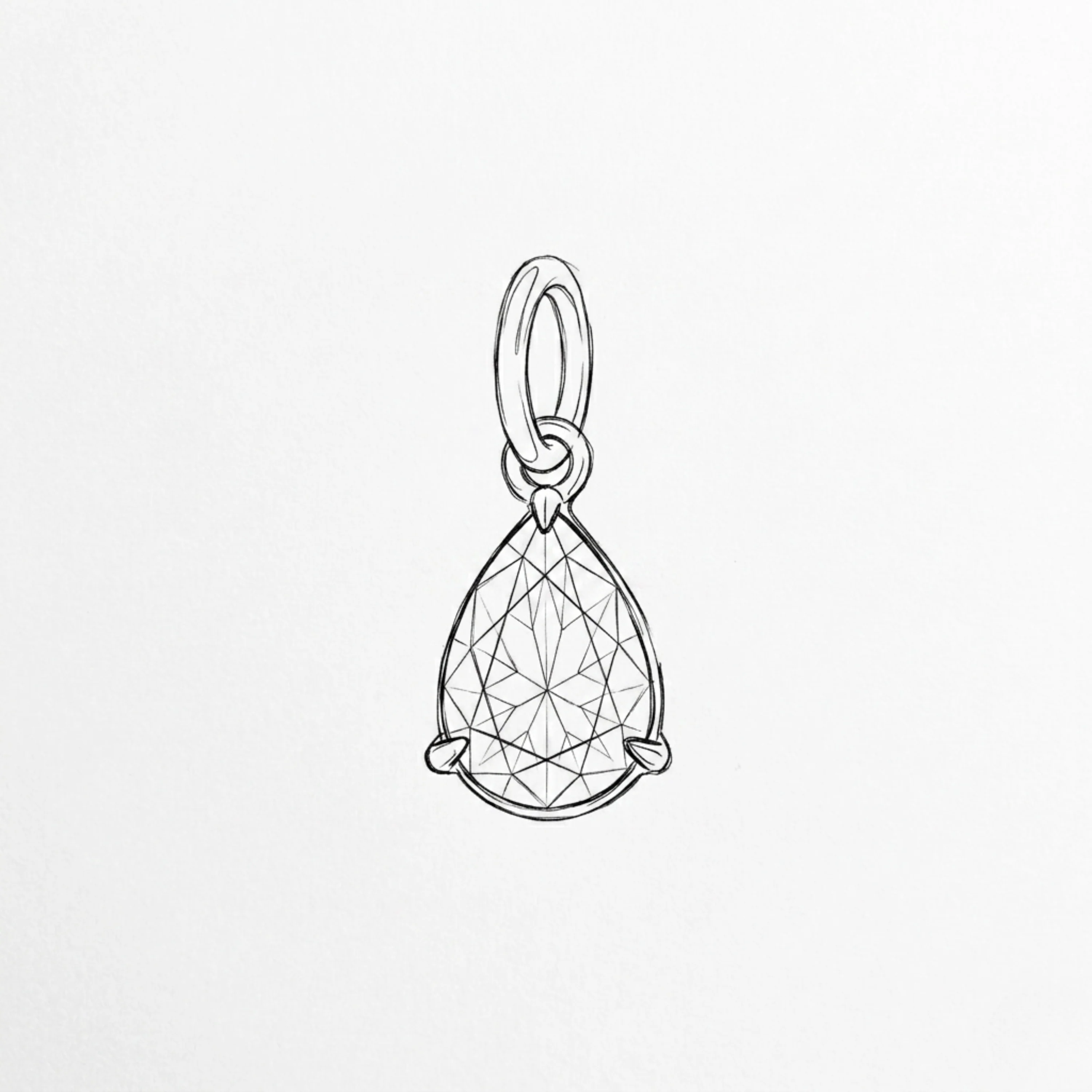 Birthstone Pear - Silver