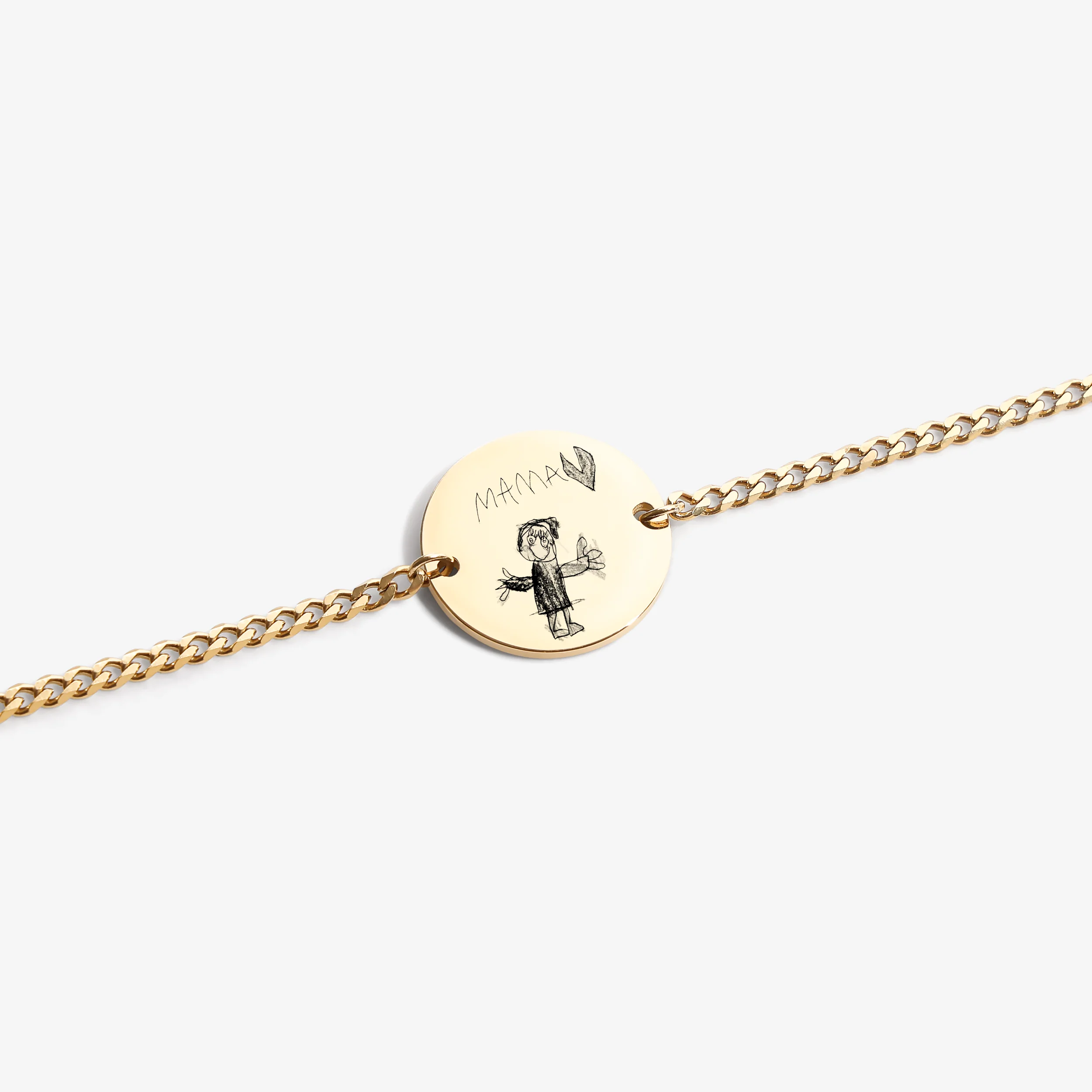 Custom Bracelet Child's Drawing - Gold - Image 3