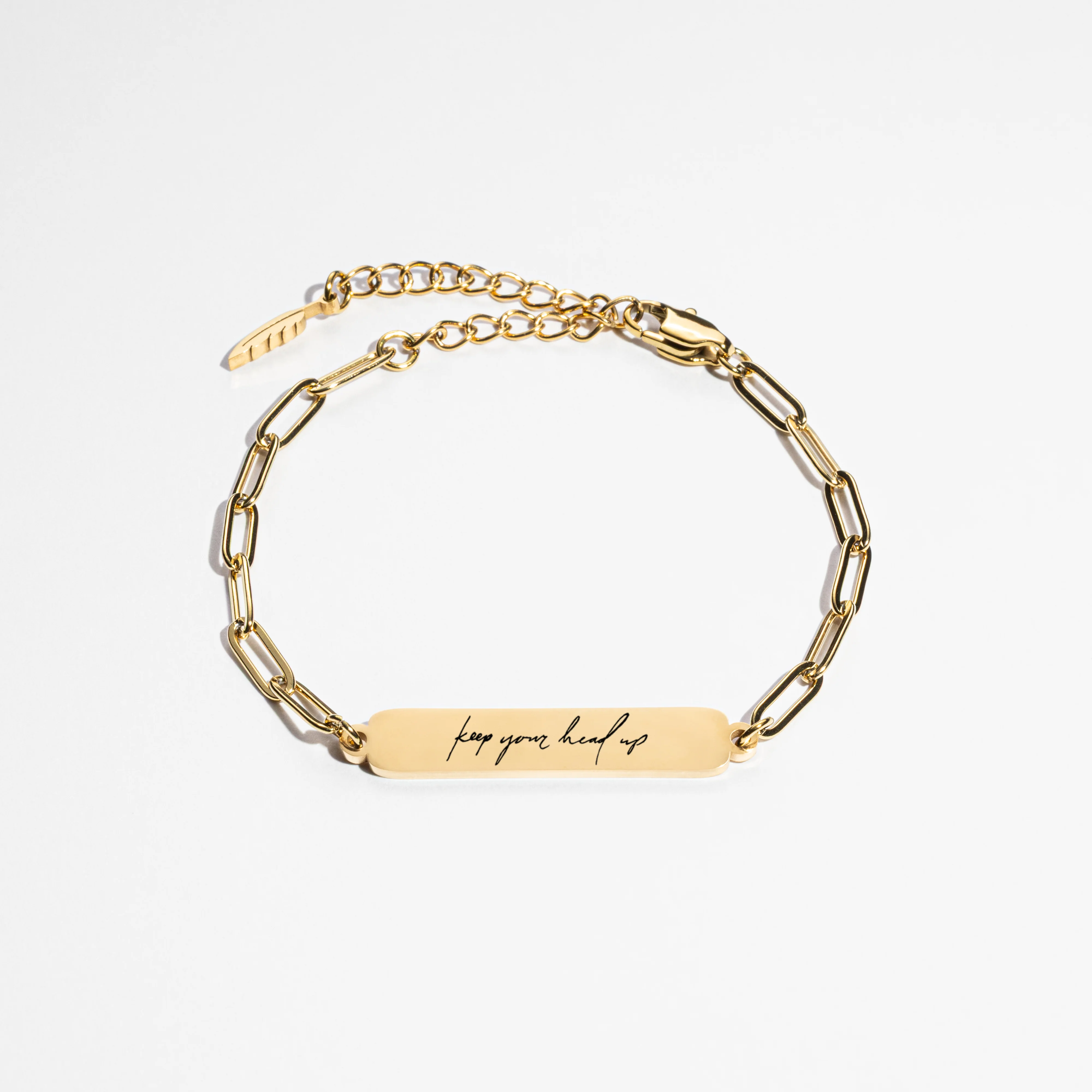 Custom Clip Bracelet - Handwriting - Gold