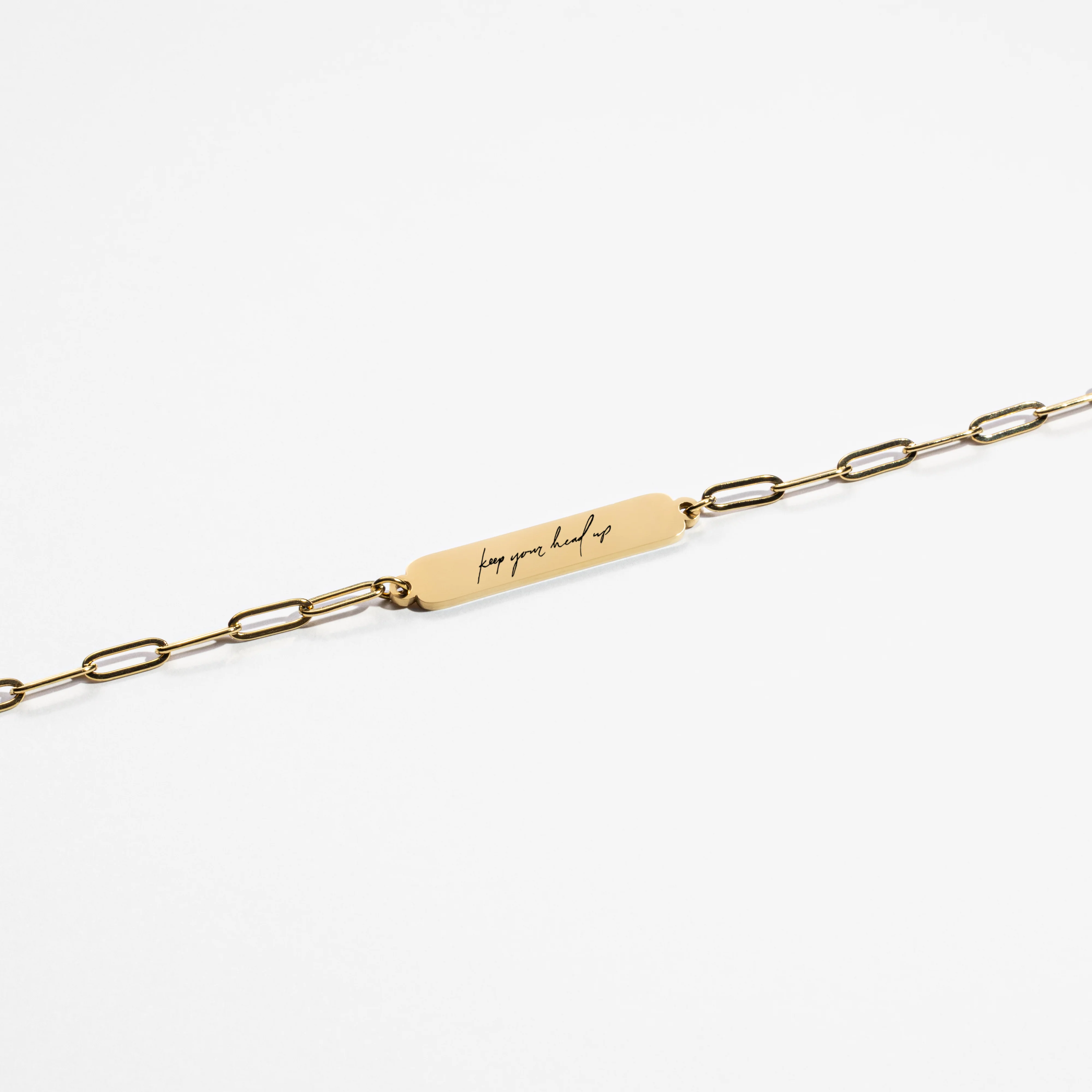 Custom Clip Bracelet - Handwriting - Gold - Image 3