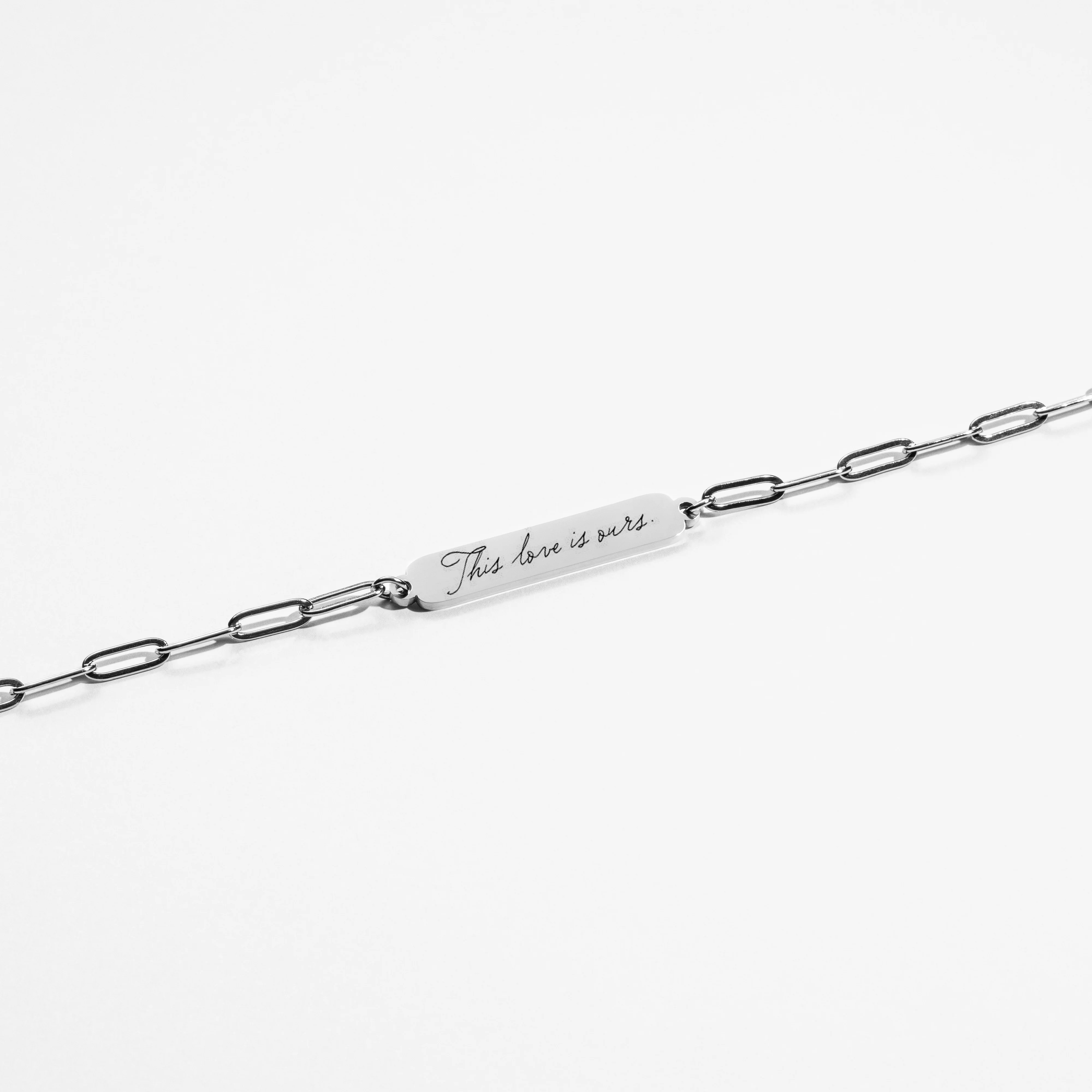 Custom Clip Bracelet - Handwriting - Silver - Image 3