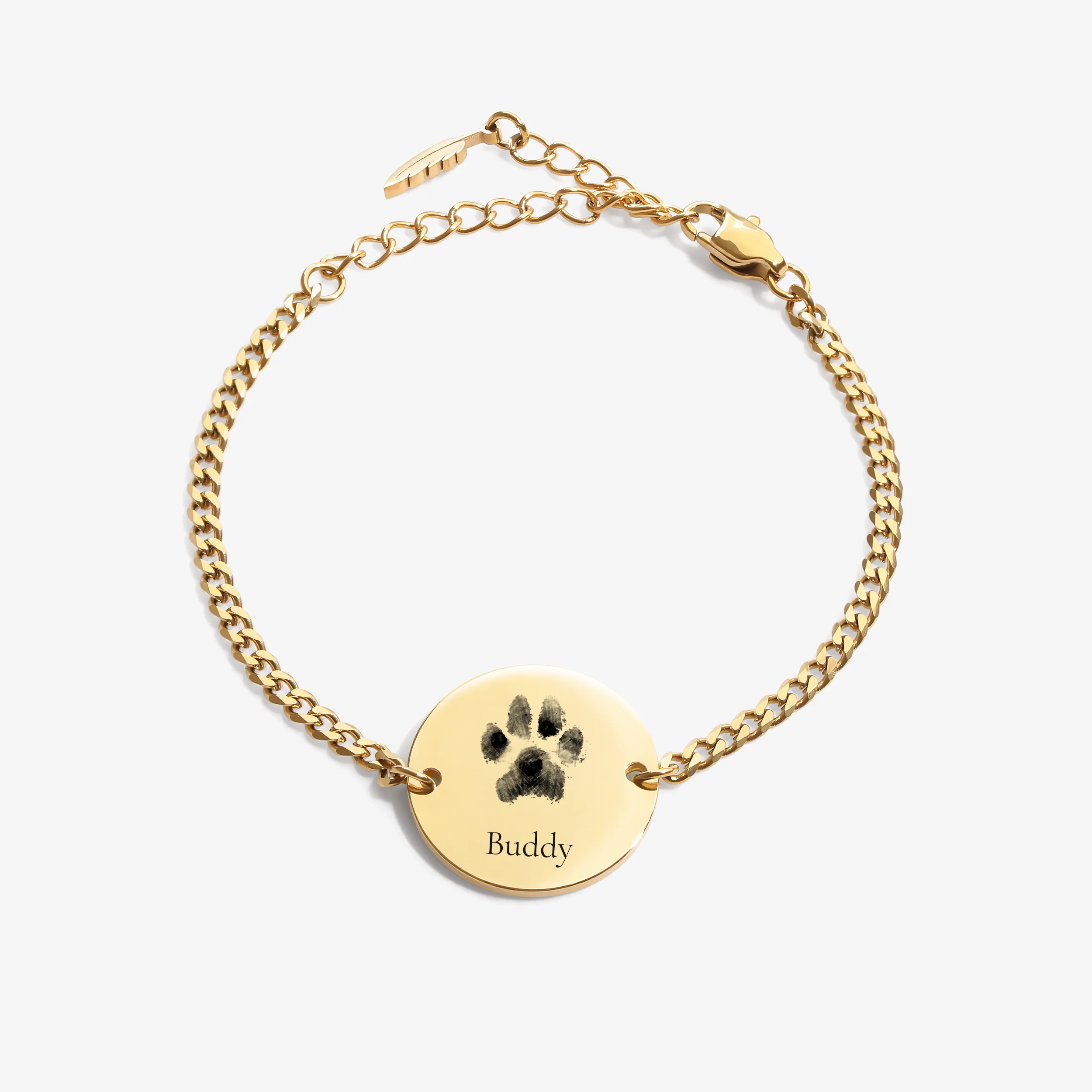 Custom Bracelet Pawprint + Name - Gold