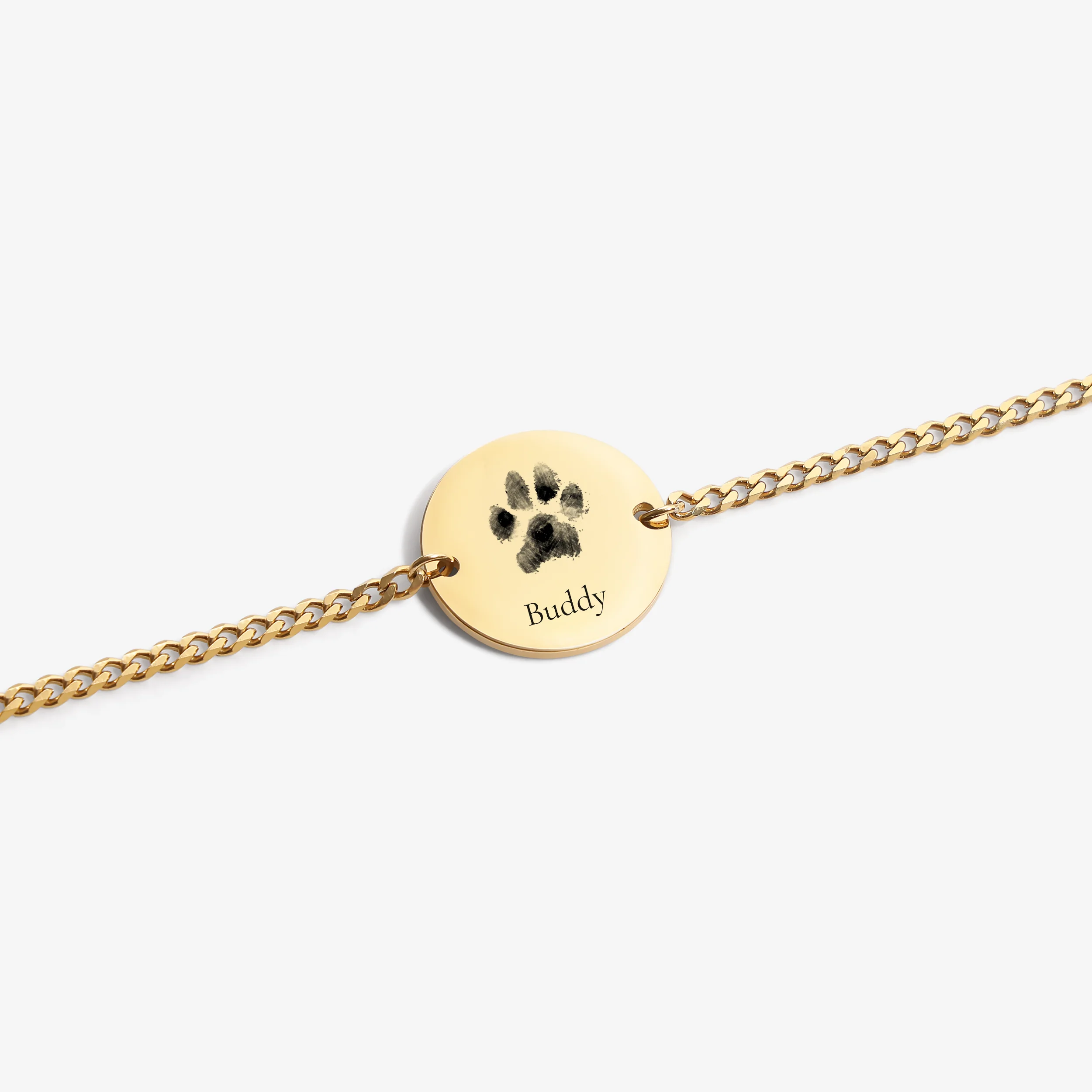 Custom Bracelet Pawprint + Name - Gold - Image 2