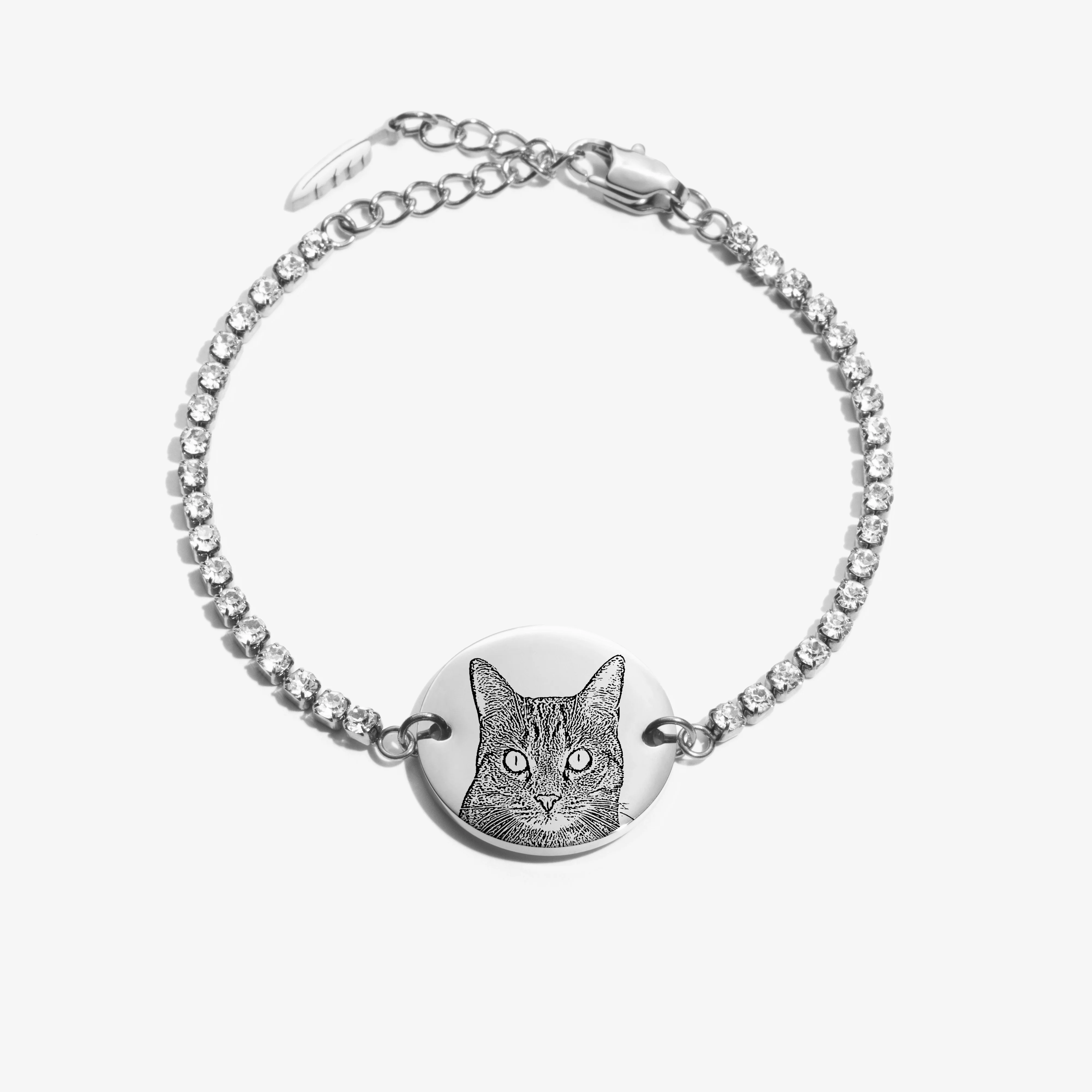 Custom Zicornia Bracelet - Pet Outline - Silver