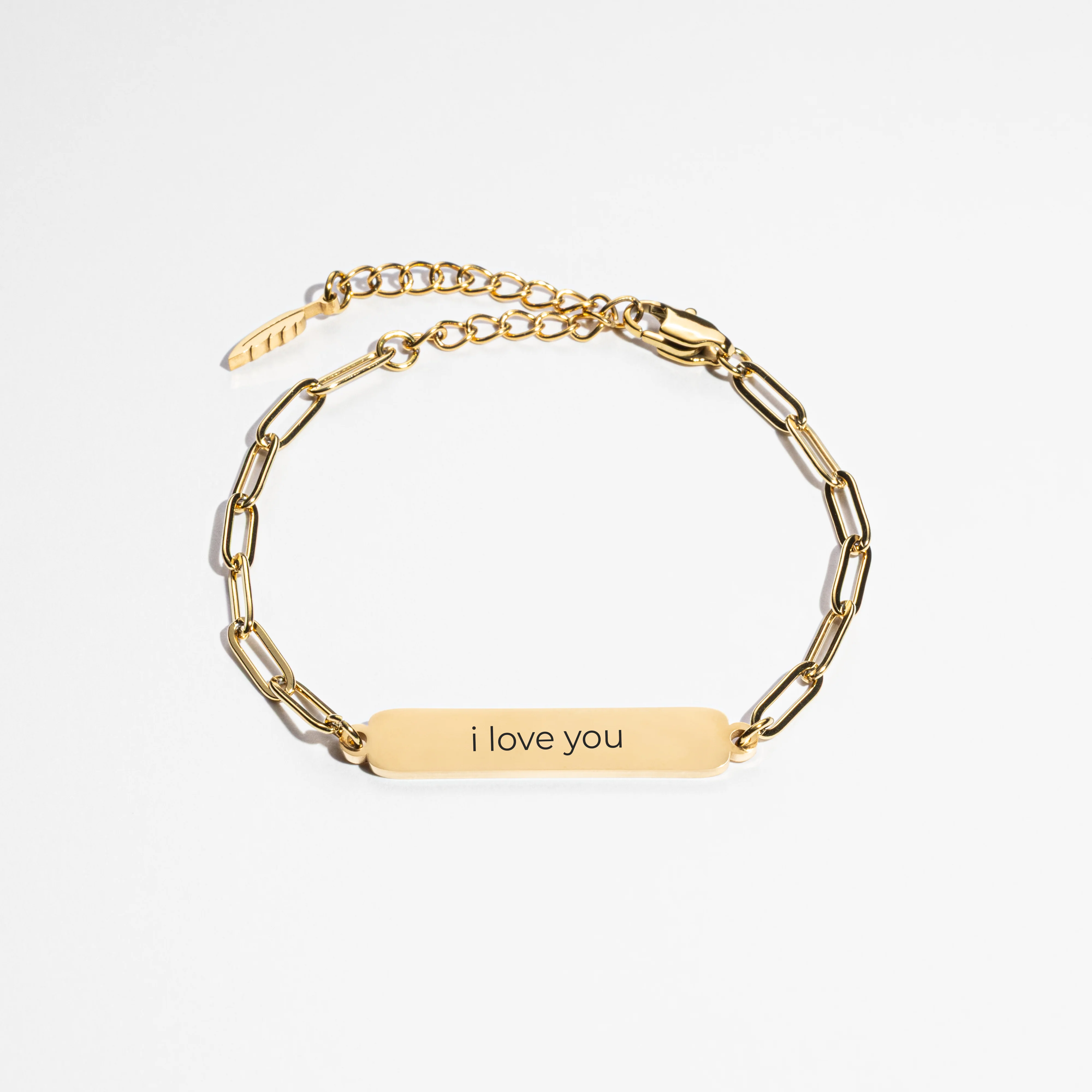 Custom Clip Bracelet - Text - Gold