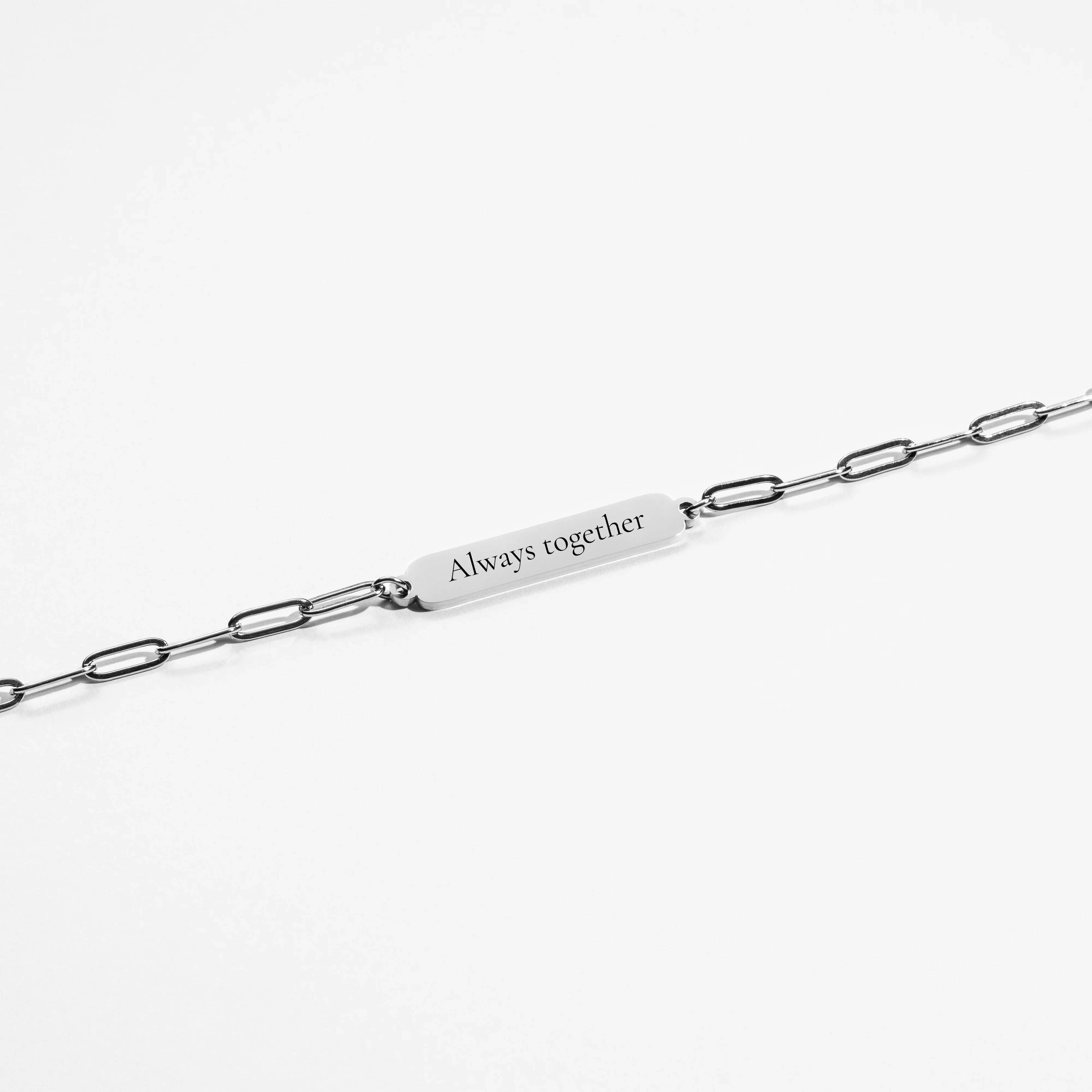 Custom Clip Bracelet - Text - Silver - Image 3
