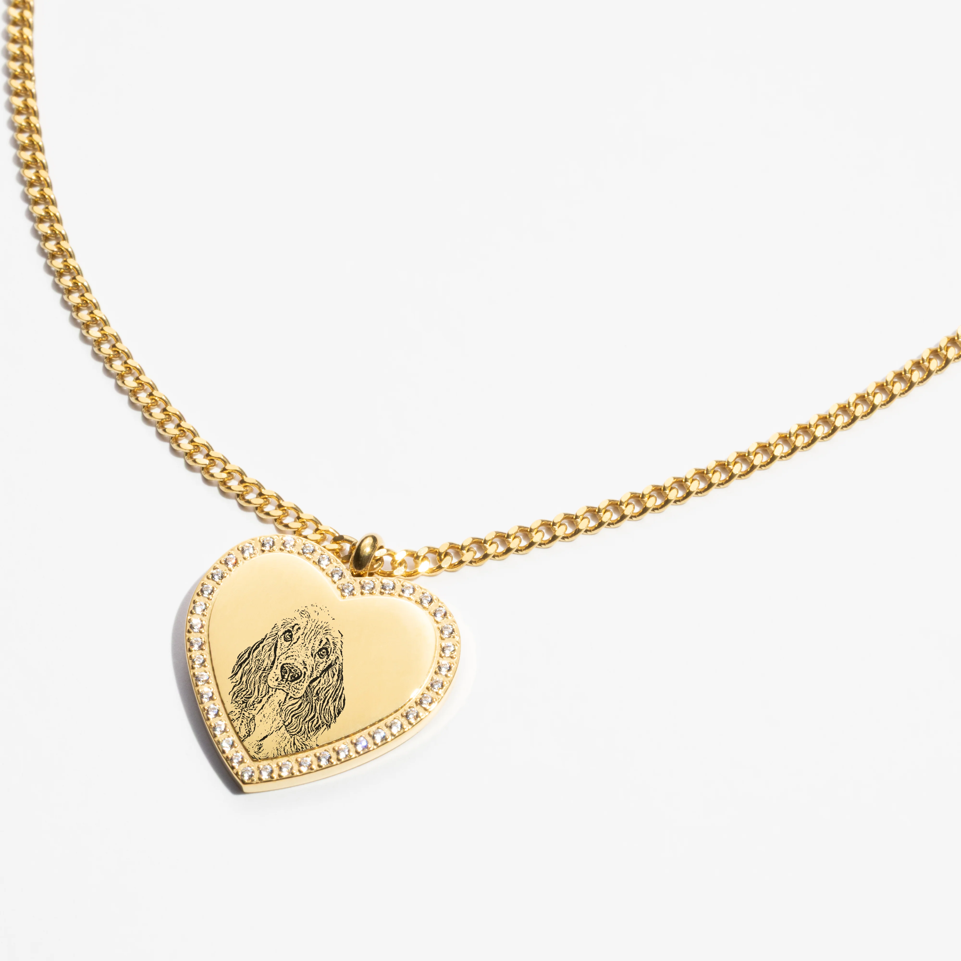 Custom Zicornia Heart Necklace - Pet Outline - Gold - Image 3