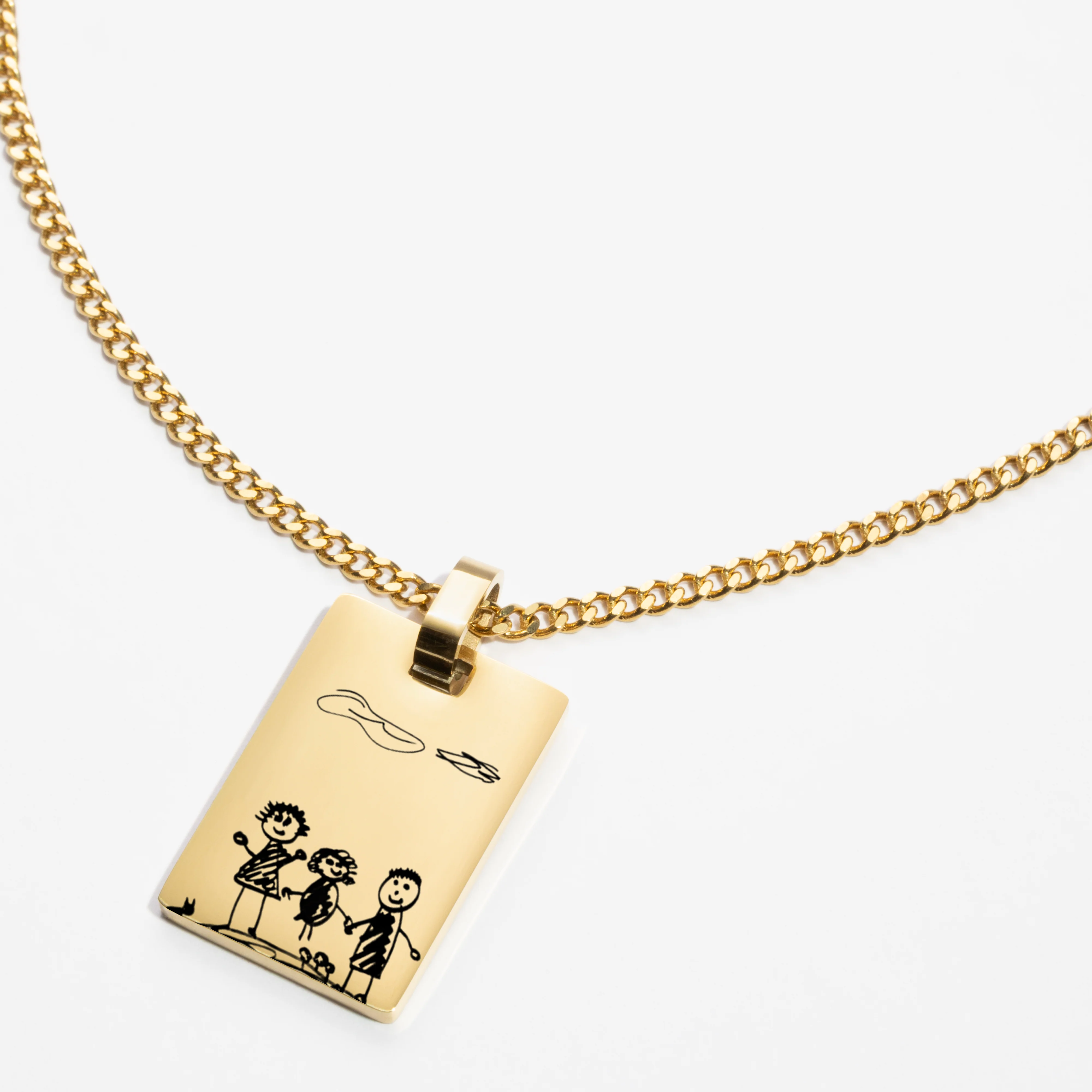 Custom Necklace Child's Drawing - Gold - Image 2