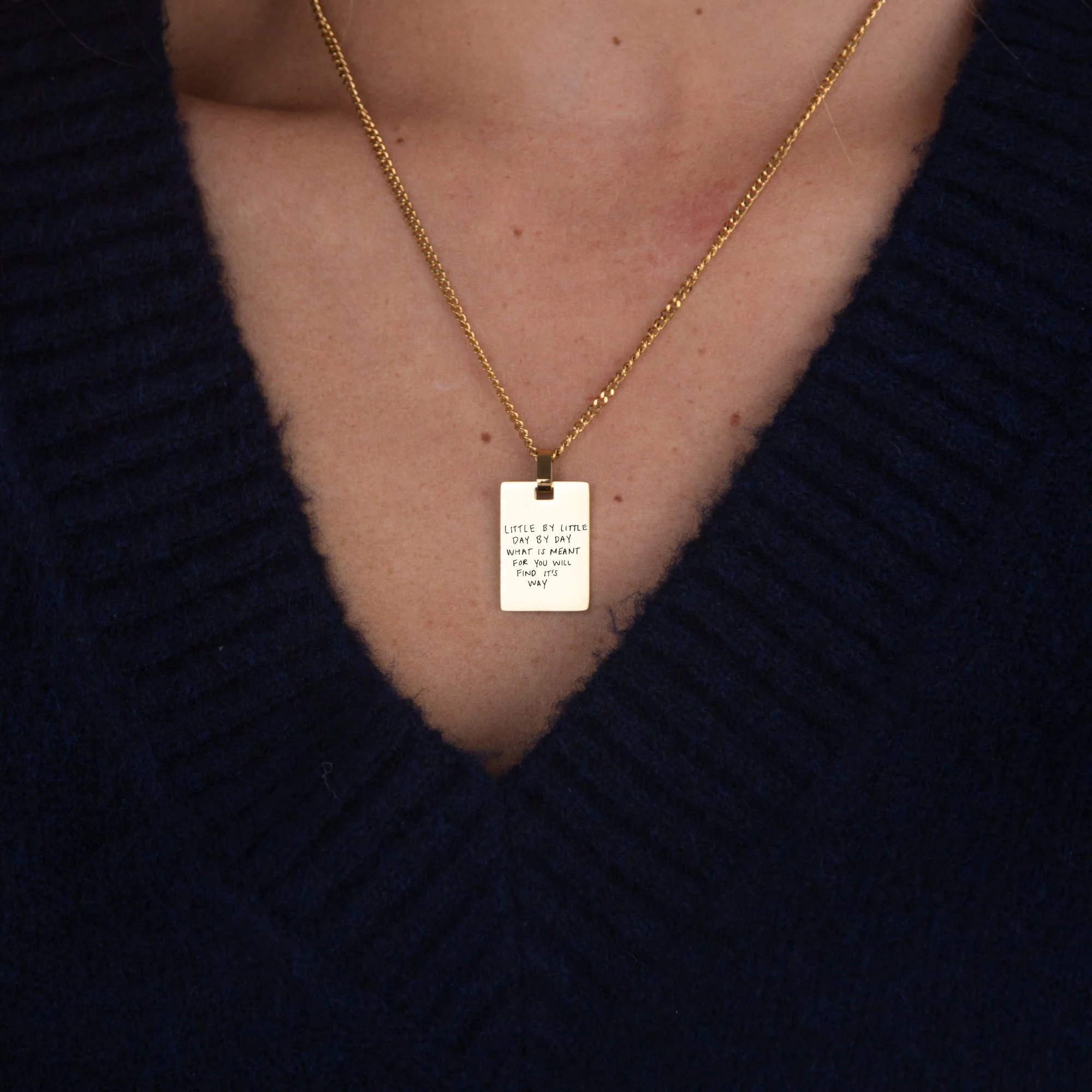 Custom Necklace Handwriting - Gold (mom) - Image 3