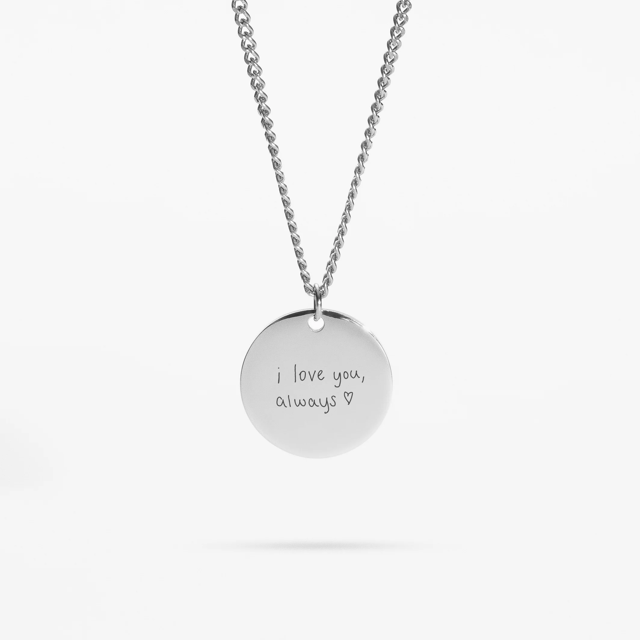 Custom Necklace Handwriting - Silver