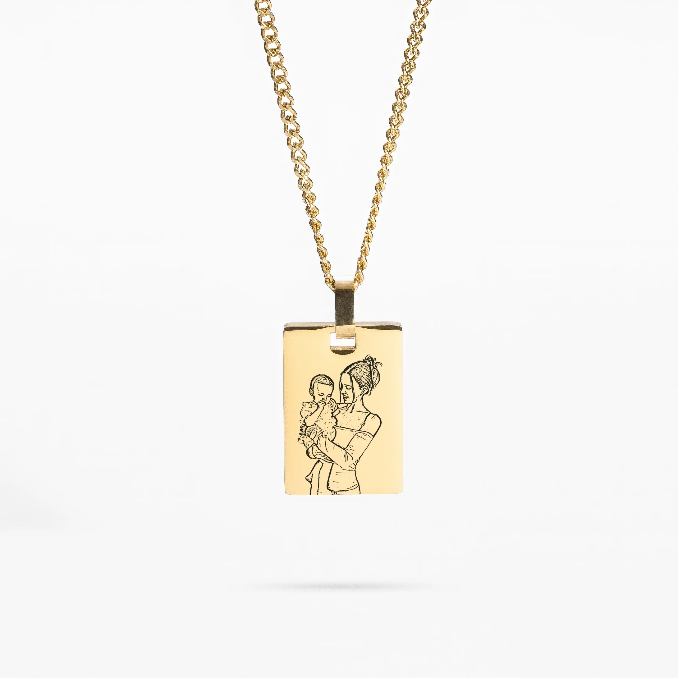 Custom Necklace Outline - Gold (mom)