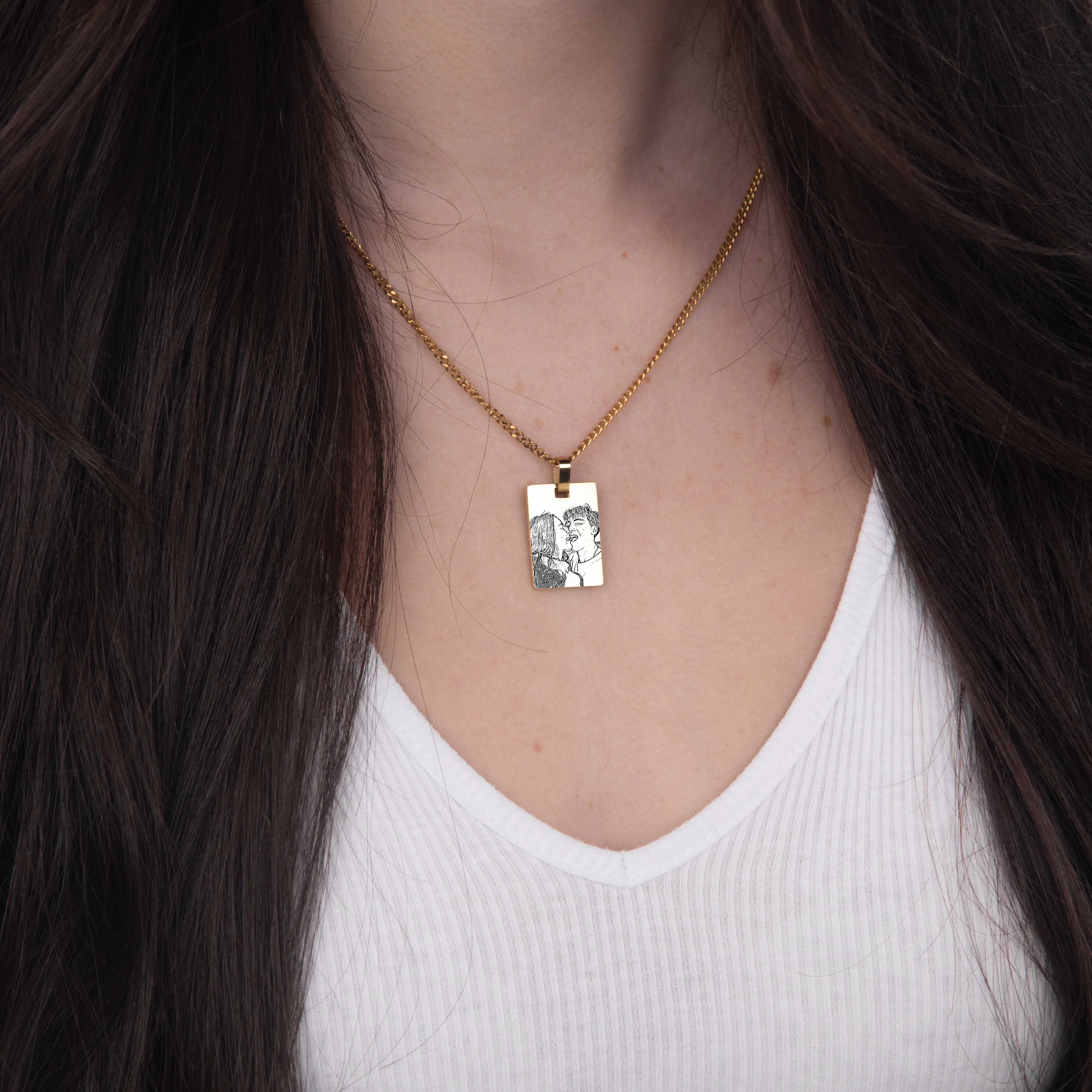 Custom Necklace Outline - Gold - Image 2
