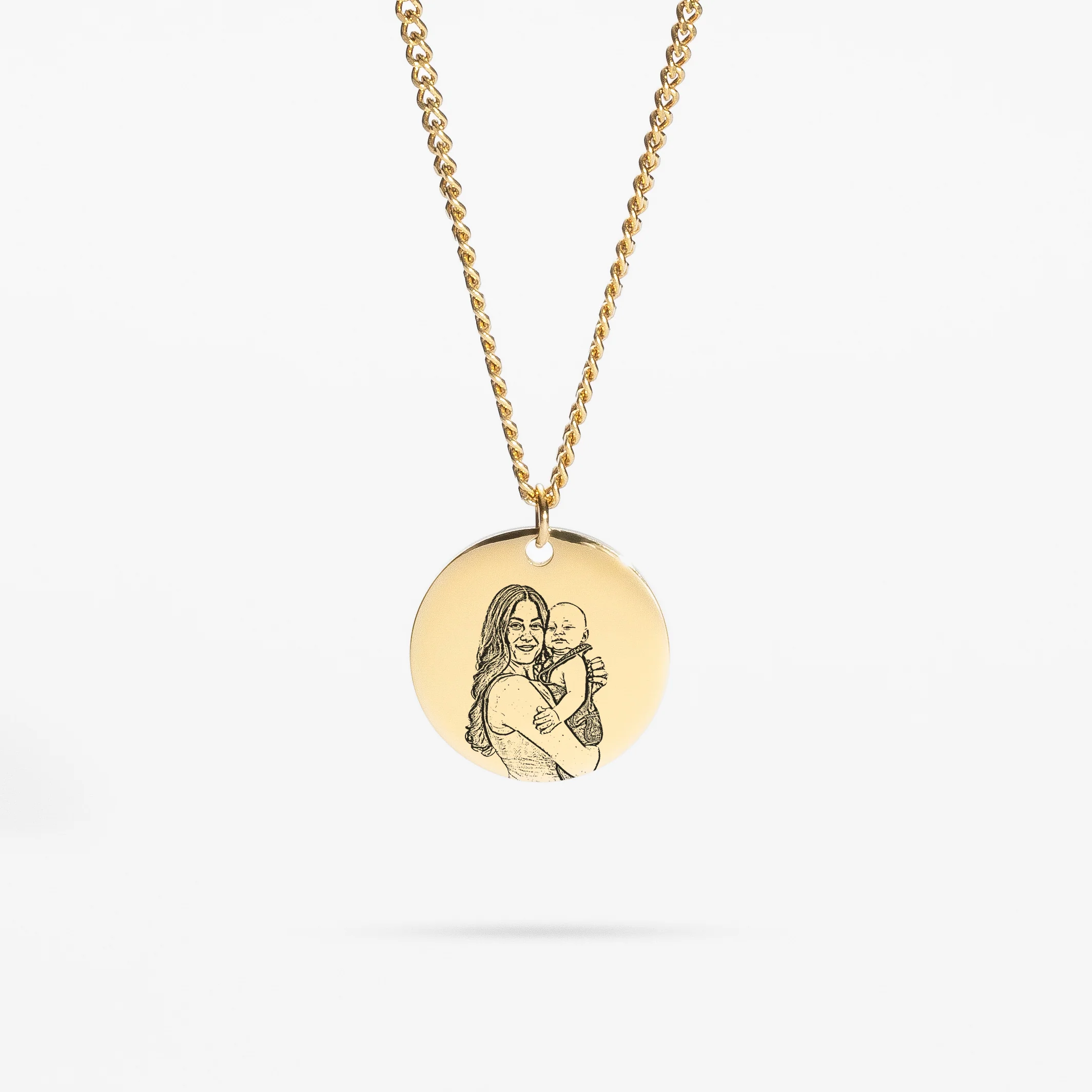 Custom Necklace Outline - Gold (mom)