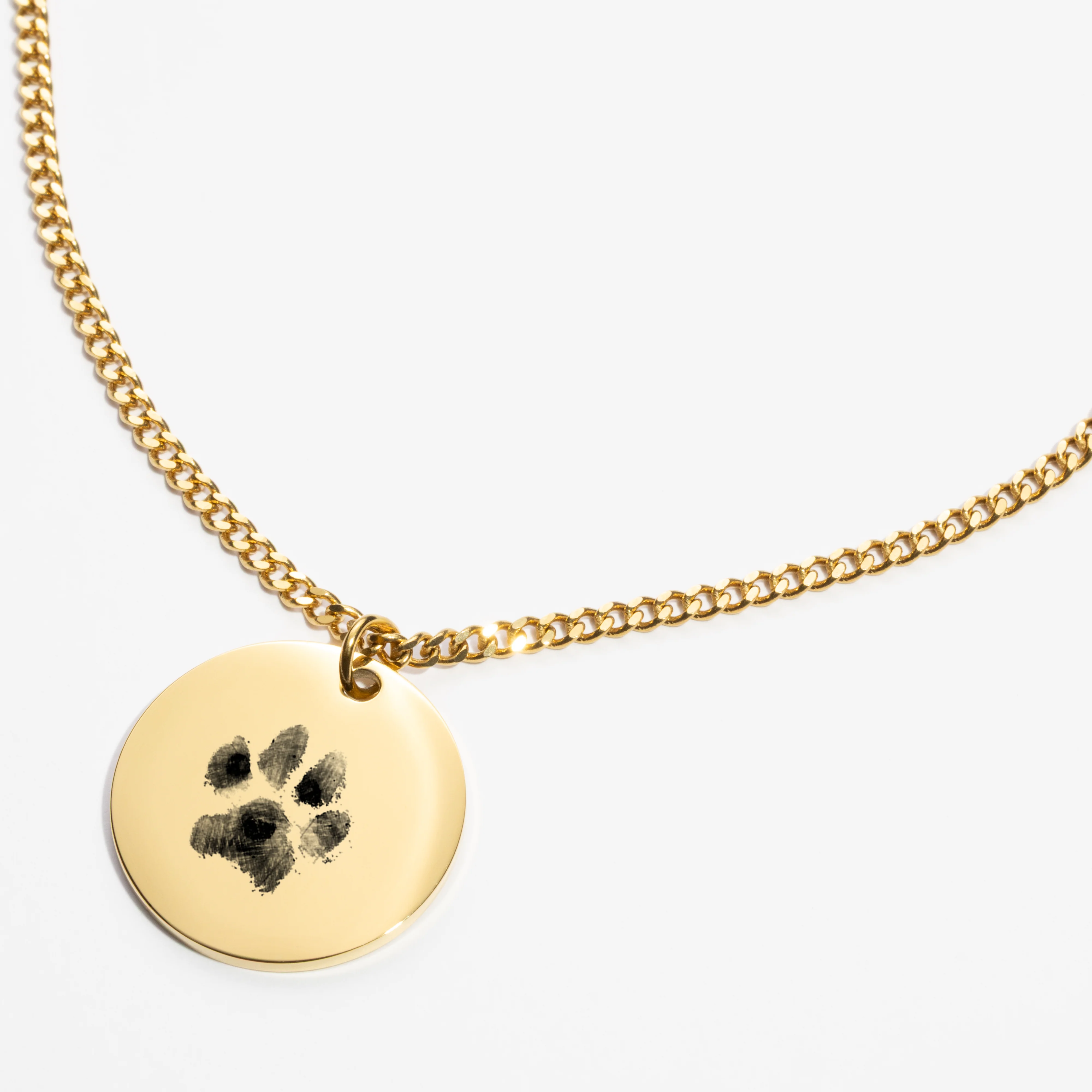 Custom Necklace Pawprint - Gold - Image 2