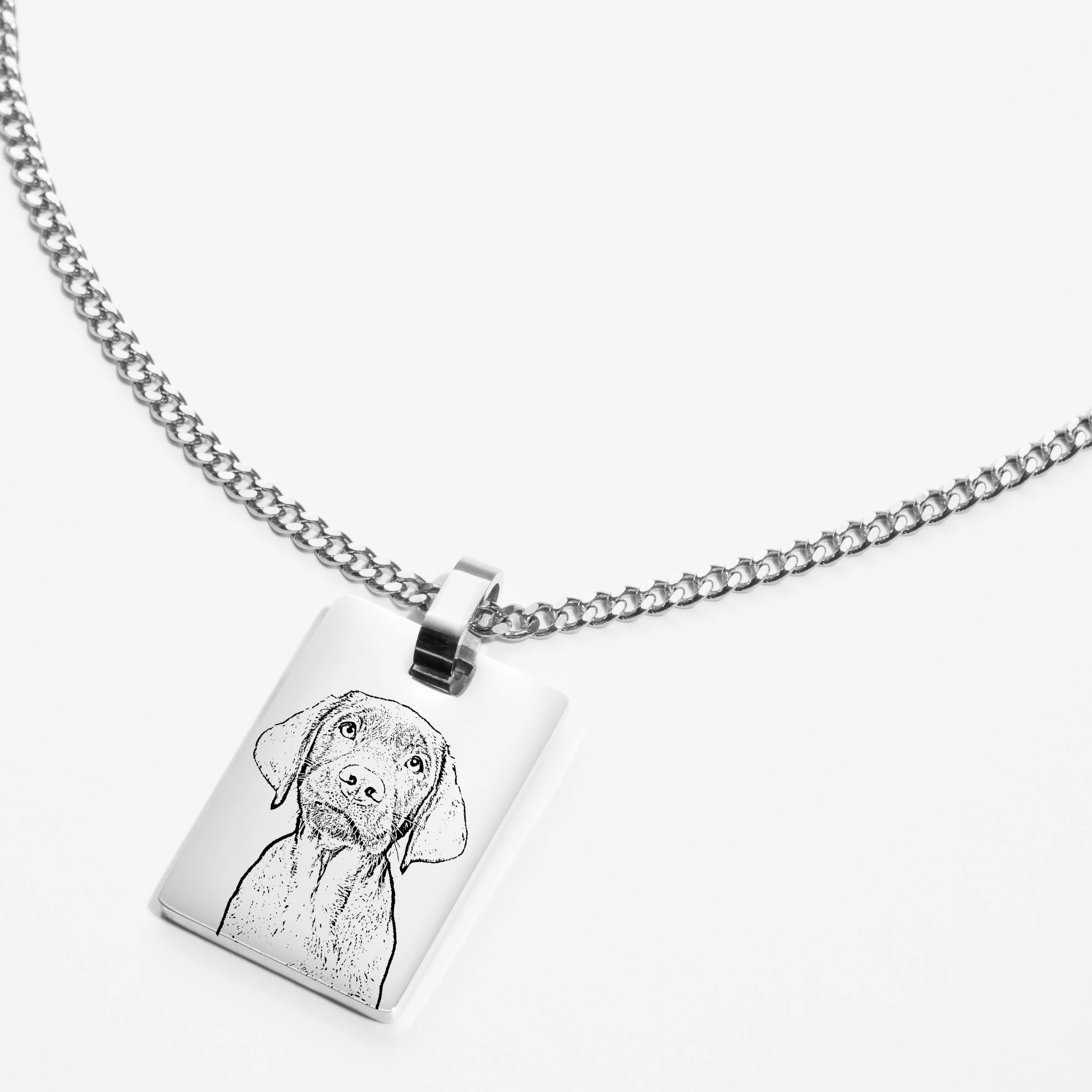 Custom Necklace Pet Outline - Silver - Image 3