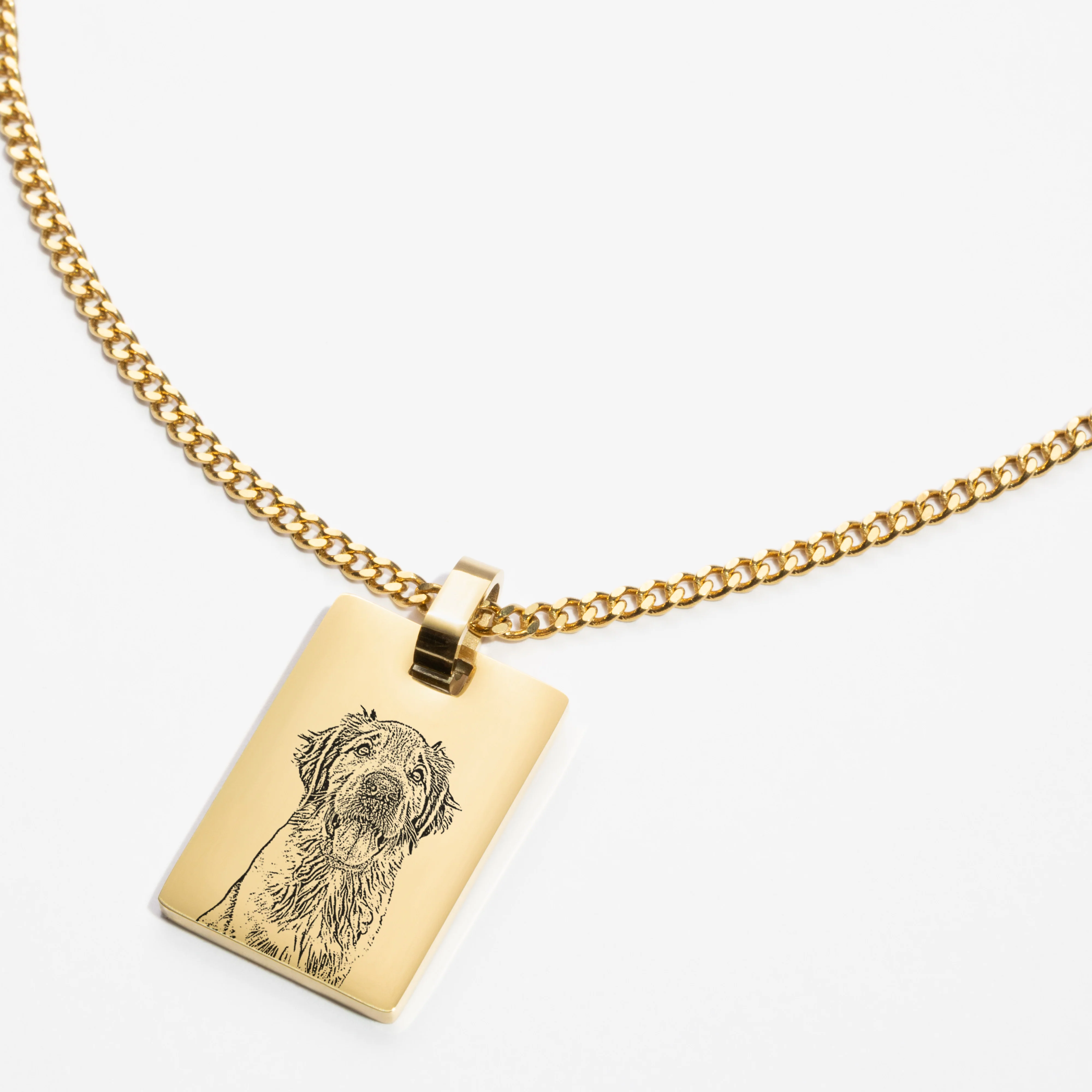 Custom Necklace Pet Outline - Gold - Image 3