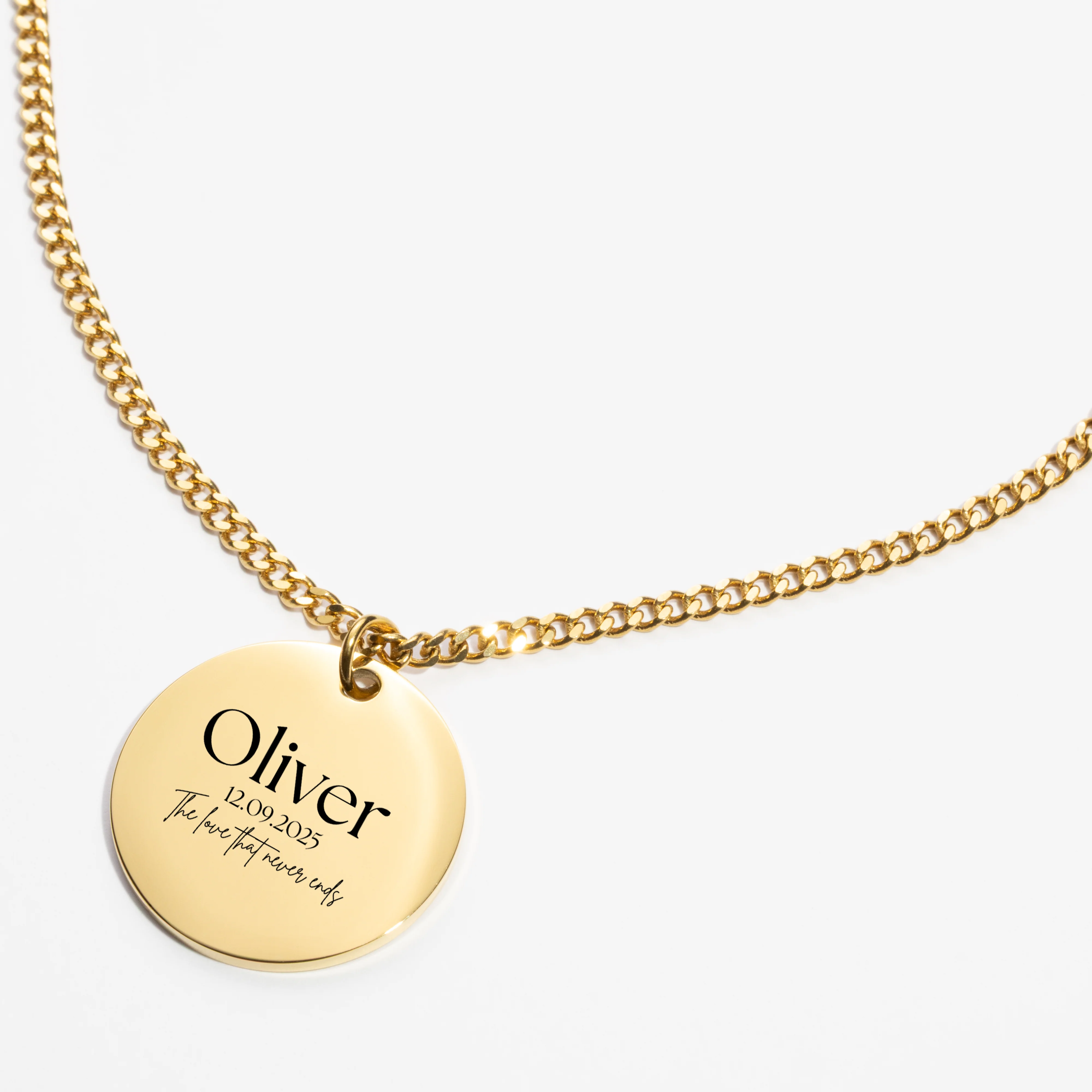 Custom Necklace - Name & Phrase (Gold) - Image 3