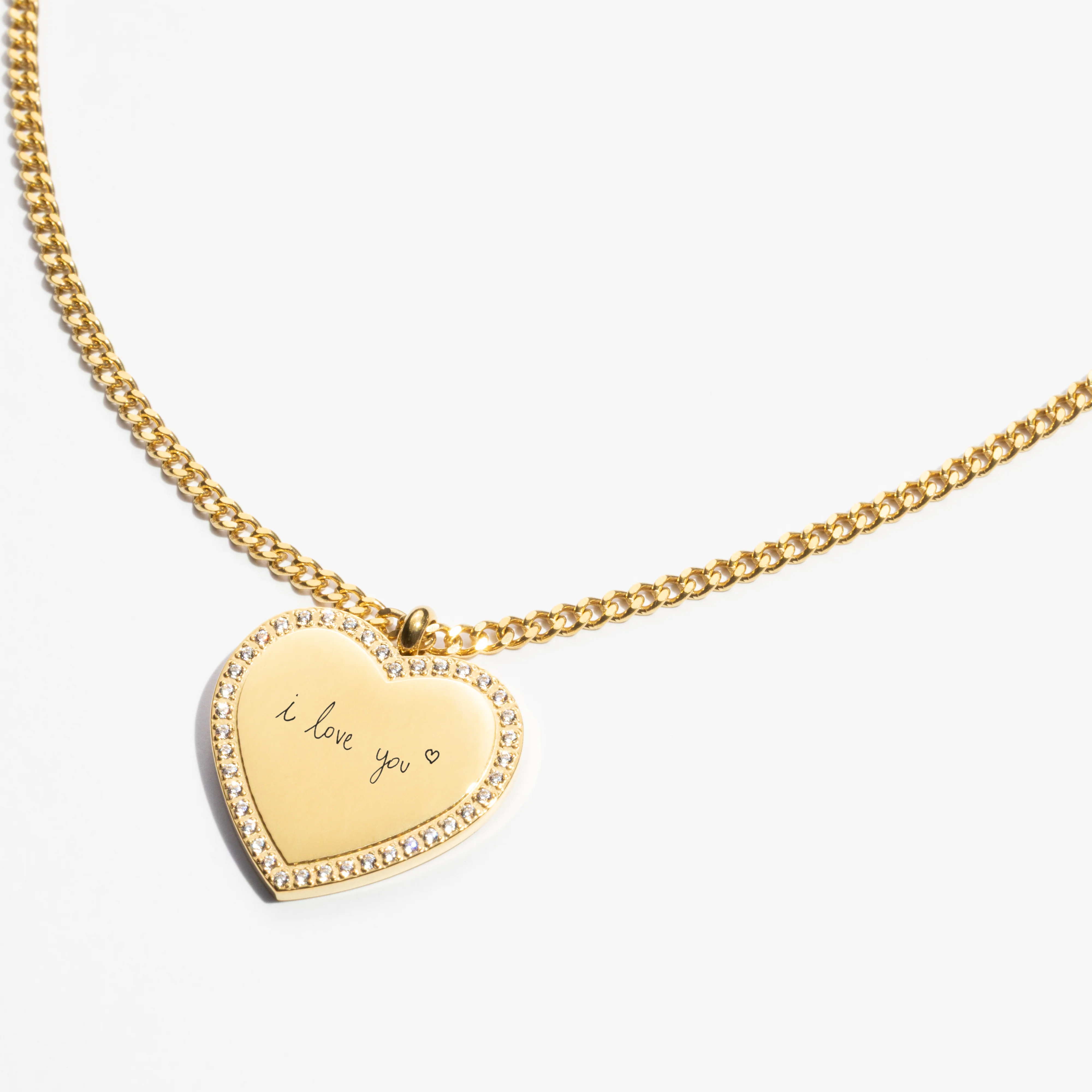 Custom Zicornia Heart Necklace - Handwriting - Gold - Image 3