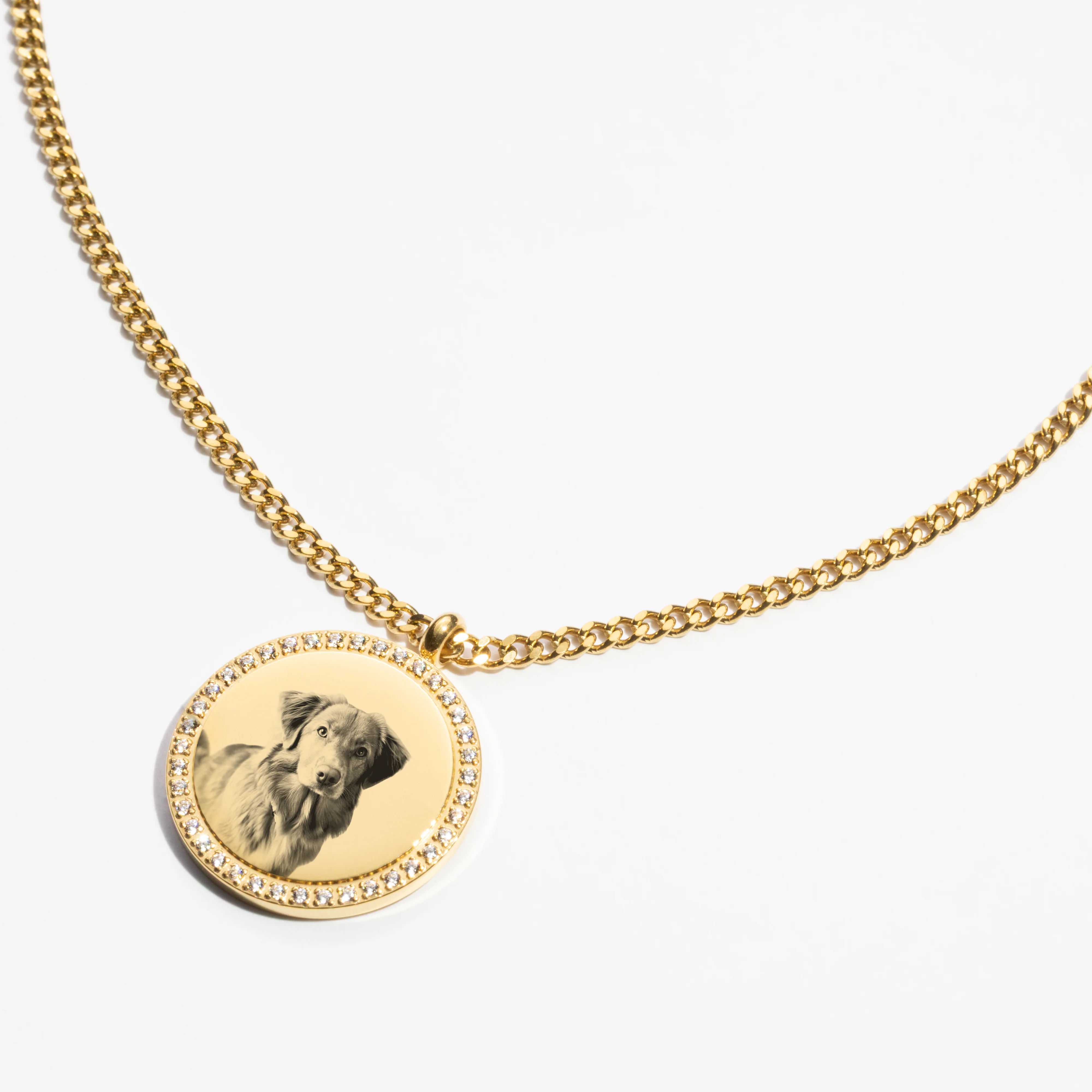 Custom Zicornia Round Necklace - Pet Image - Gold - Image 3