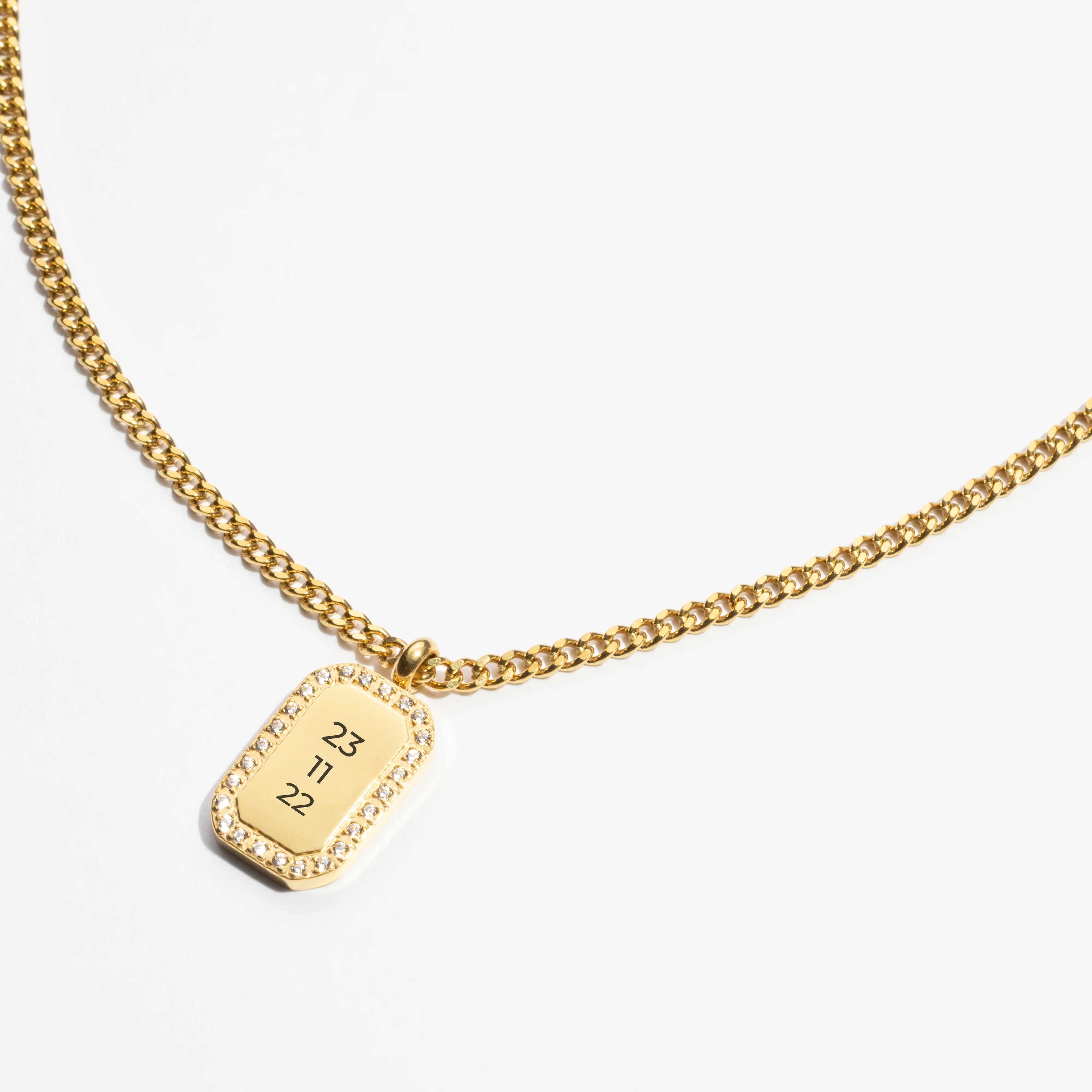 Custom Zicornia Square Necklace - Text - Gold - Image 3
