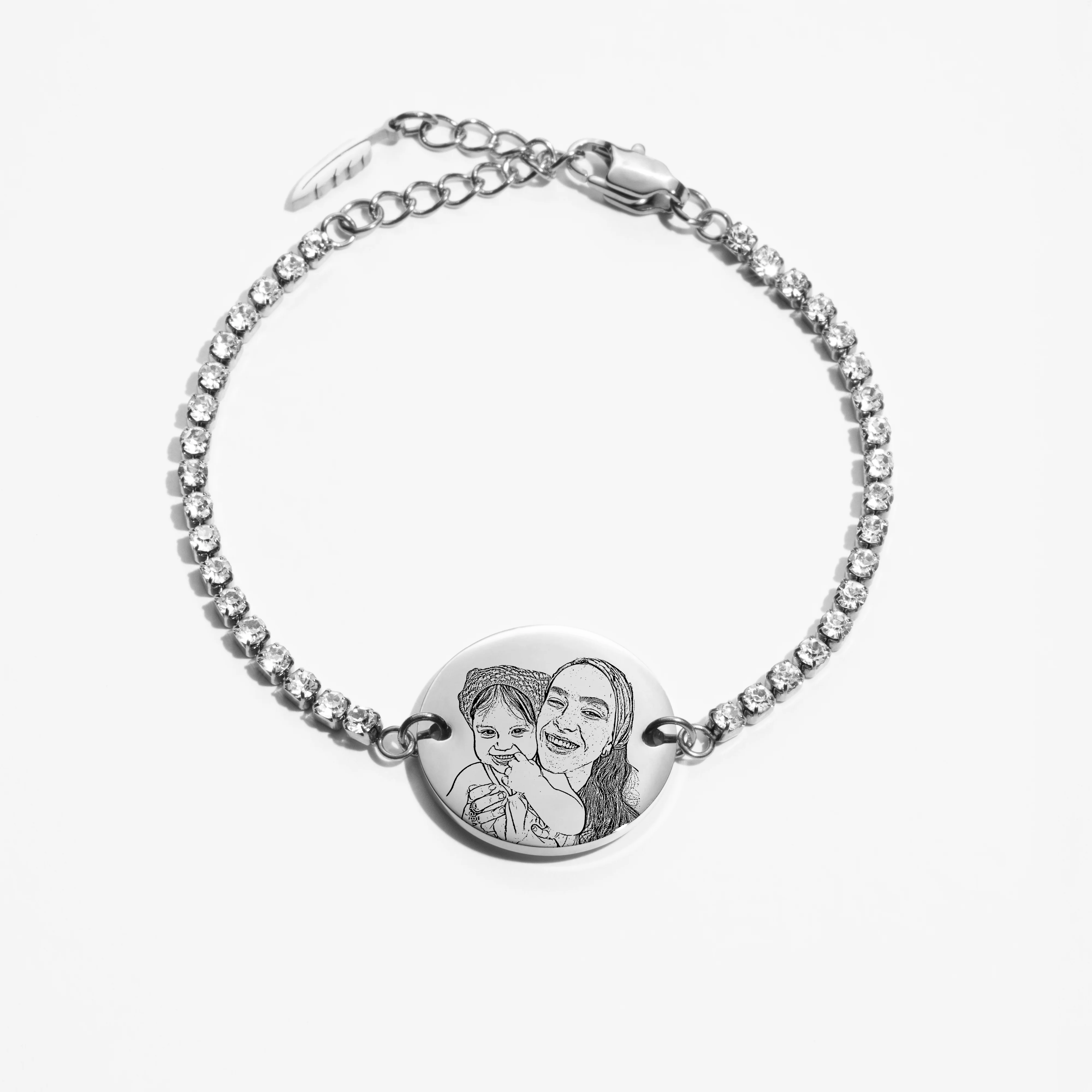 Custom Zicornia Bracelet - Outline - Silver (mom)