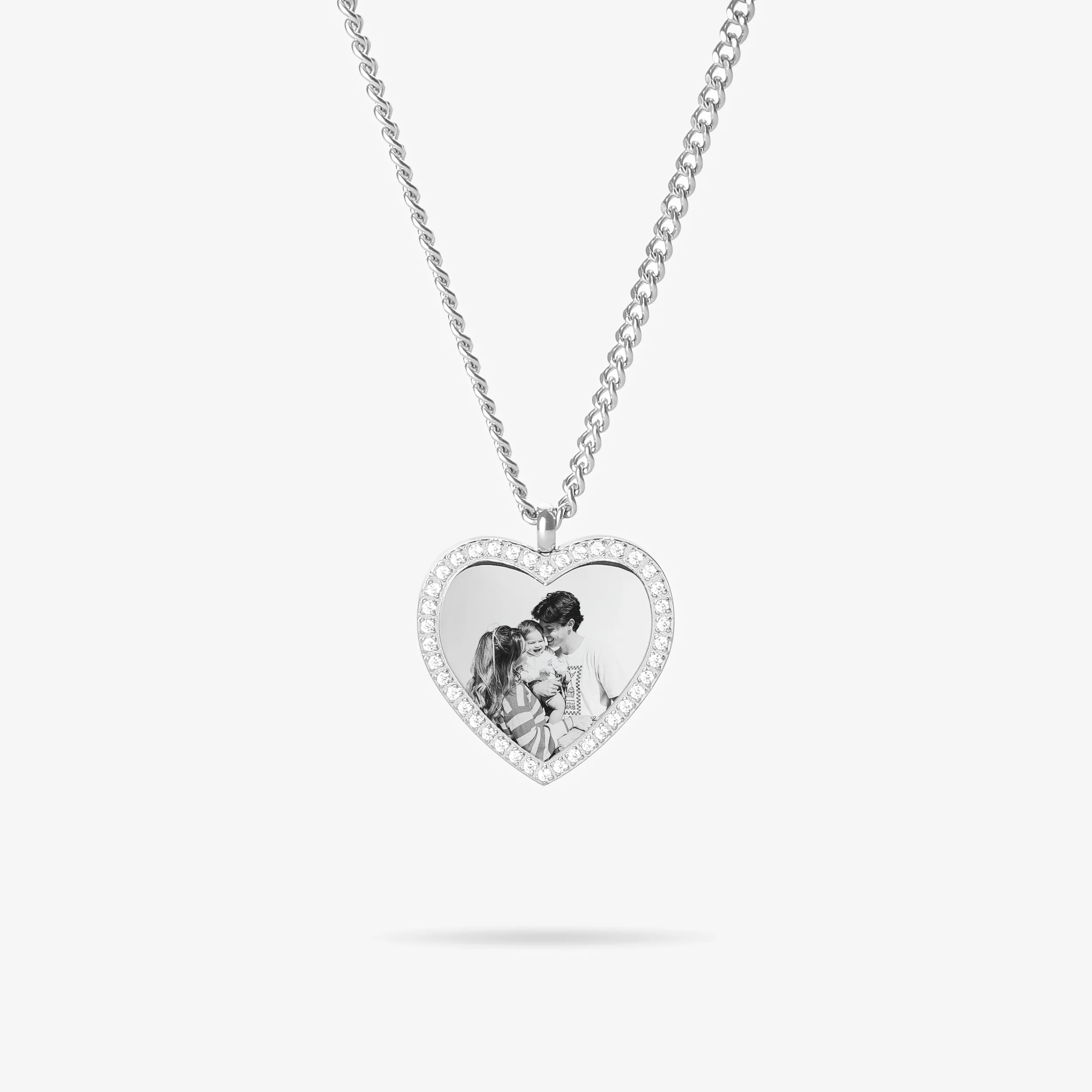 Custom Zicornia Heart Necklace - Image - Silver (mom)