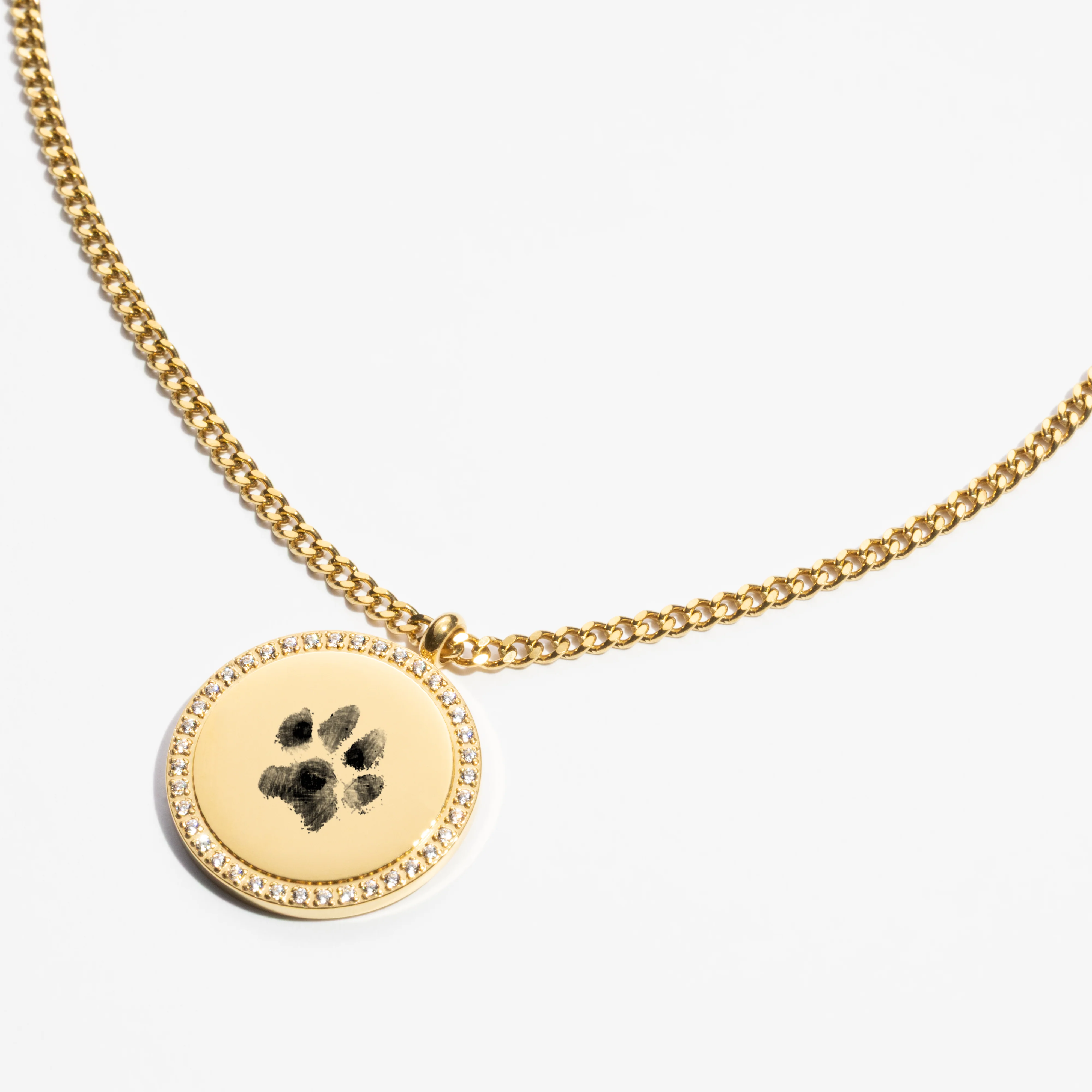 Custom Zicornia Round Necklace - Pawprint - Gold - Image 2