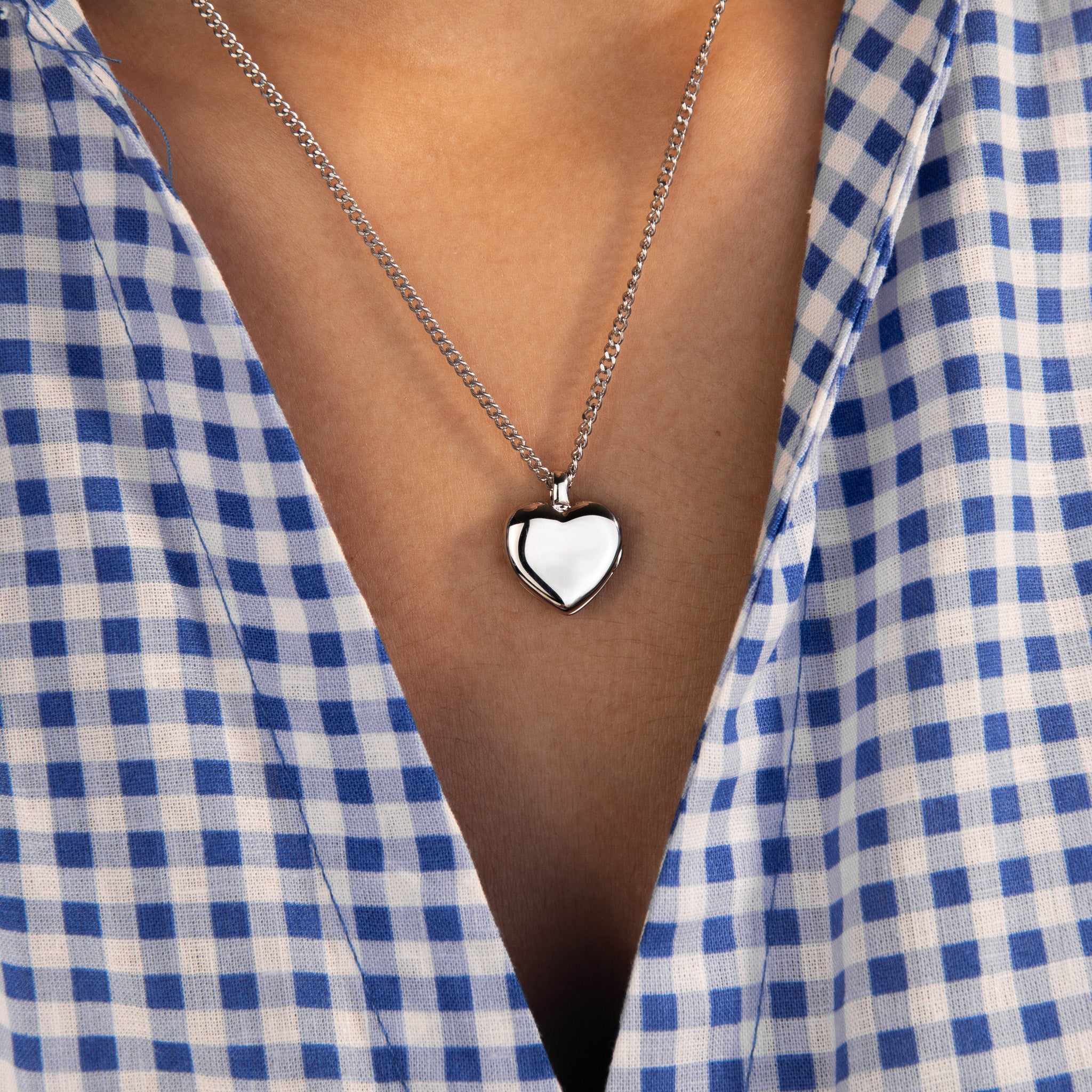 Heart Locket Necklace – Silver - Image 3