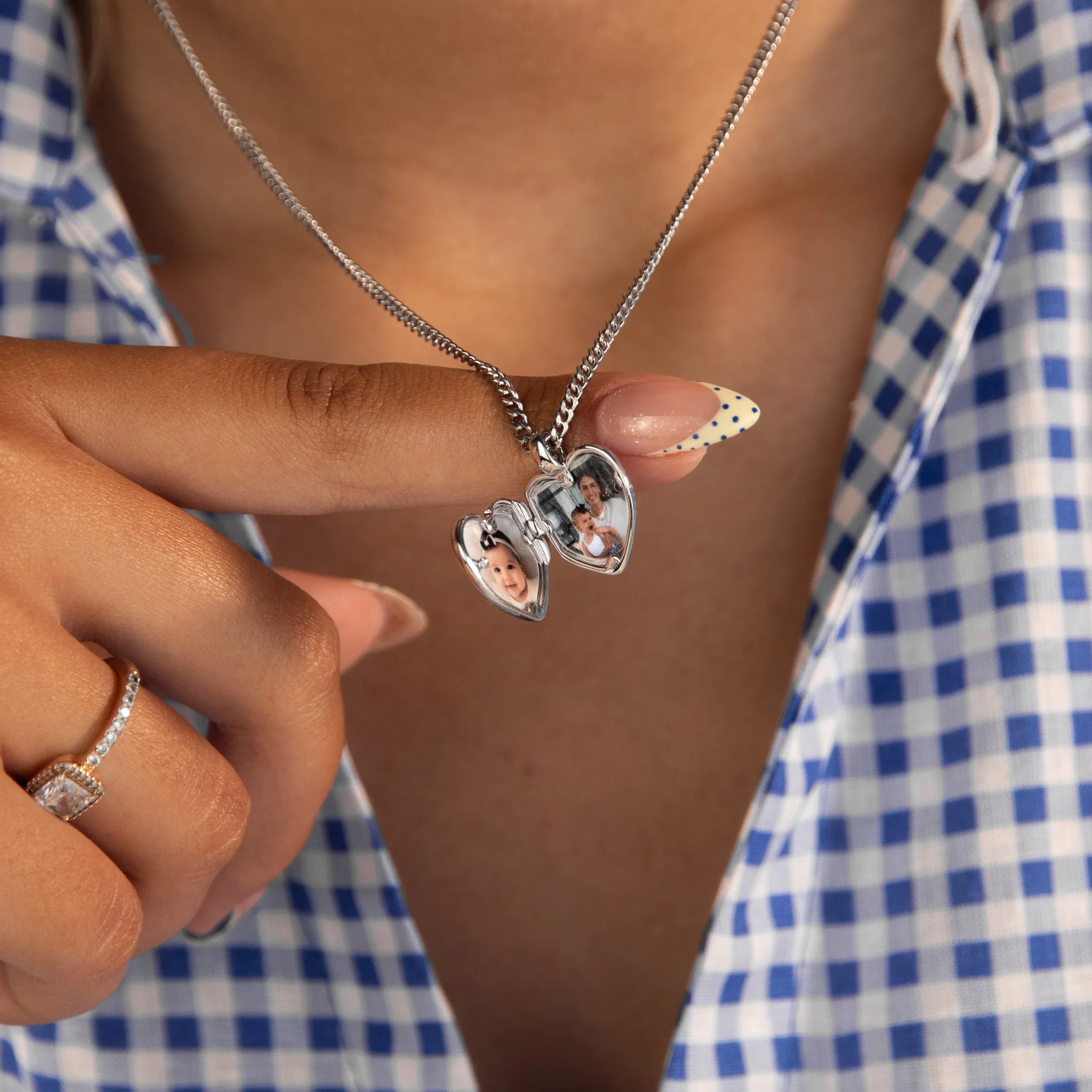 Heart Locket Necklace – Silver - Image 5