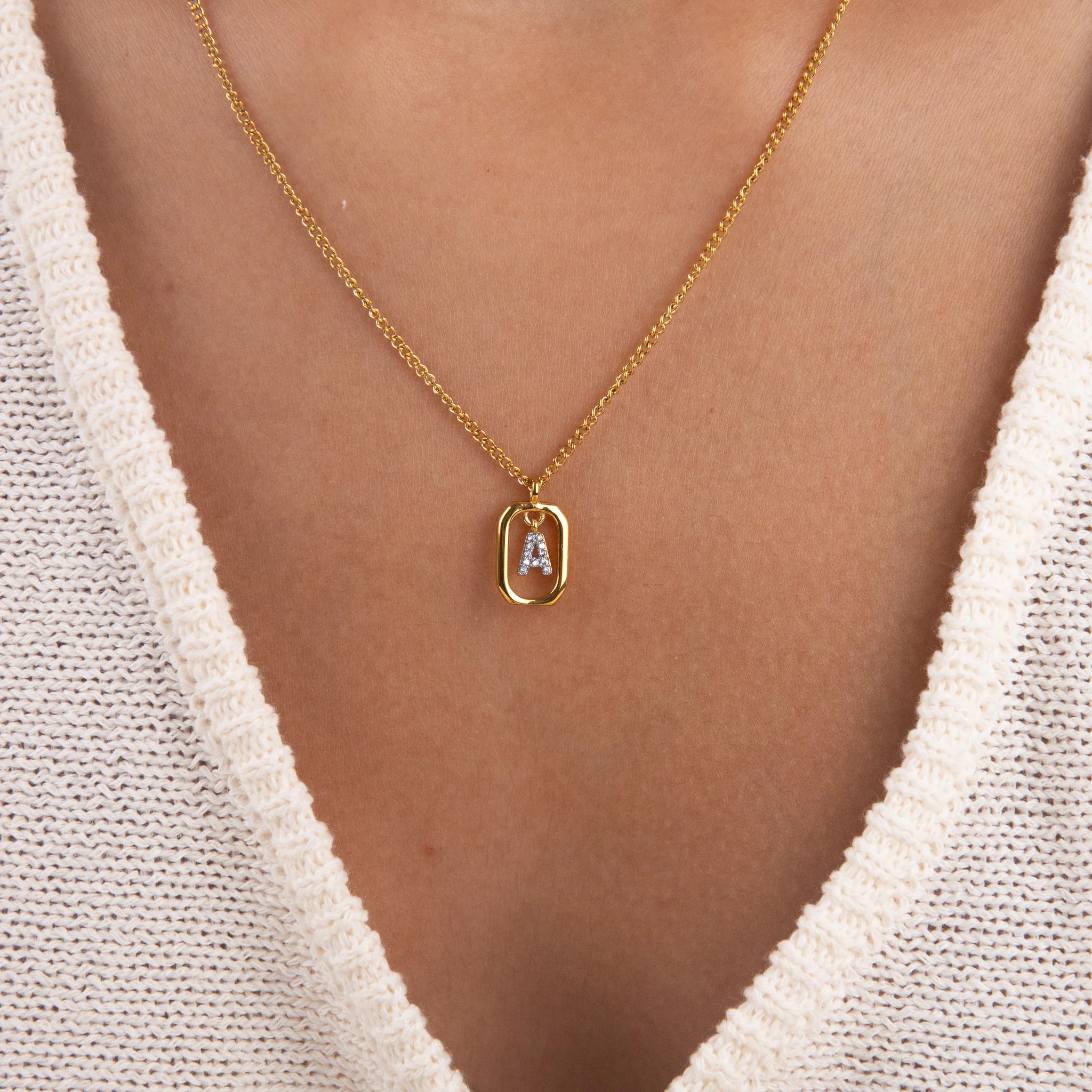 Initial A Zirconia Necklace - Image 2