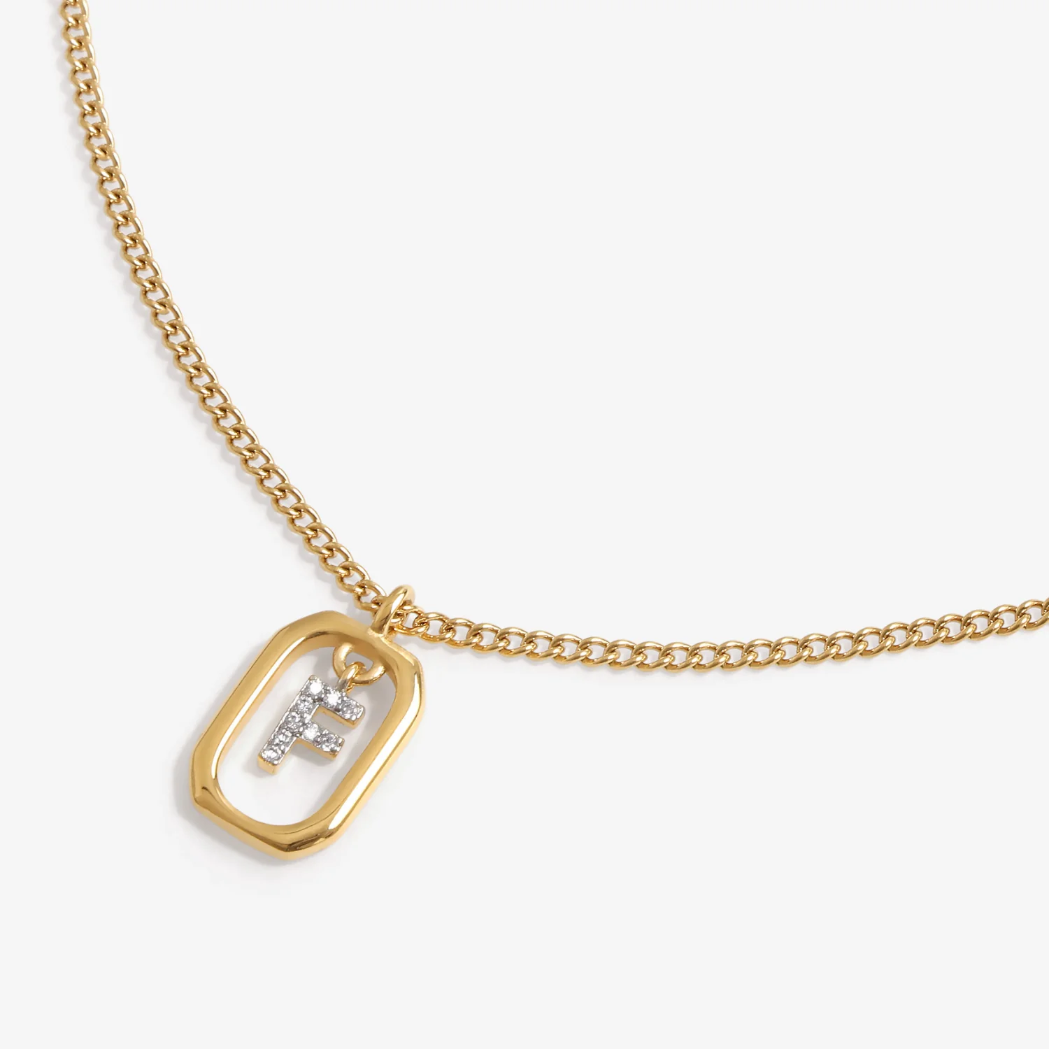 Initial F Zirconia Necklace - Image 3
