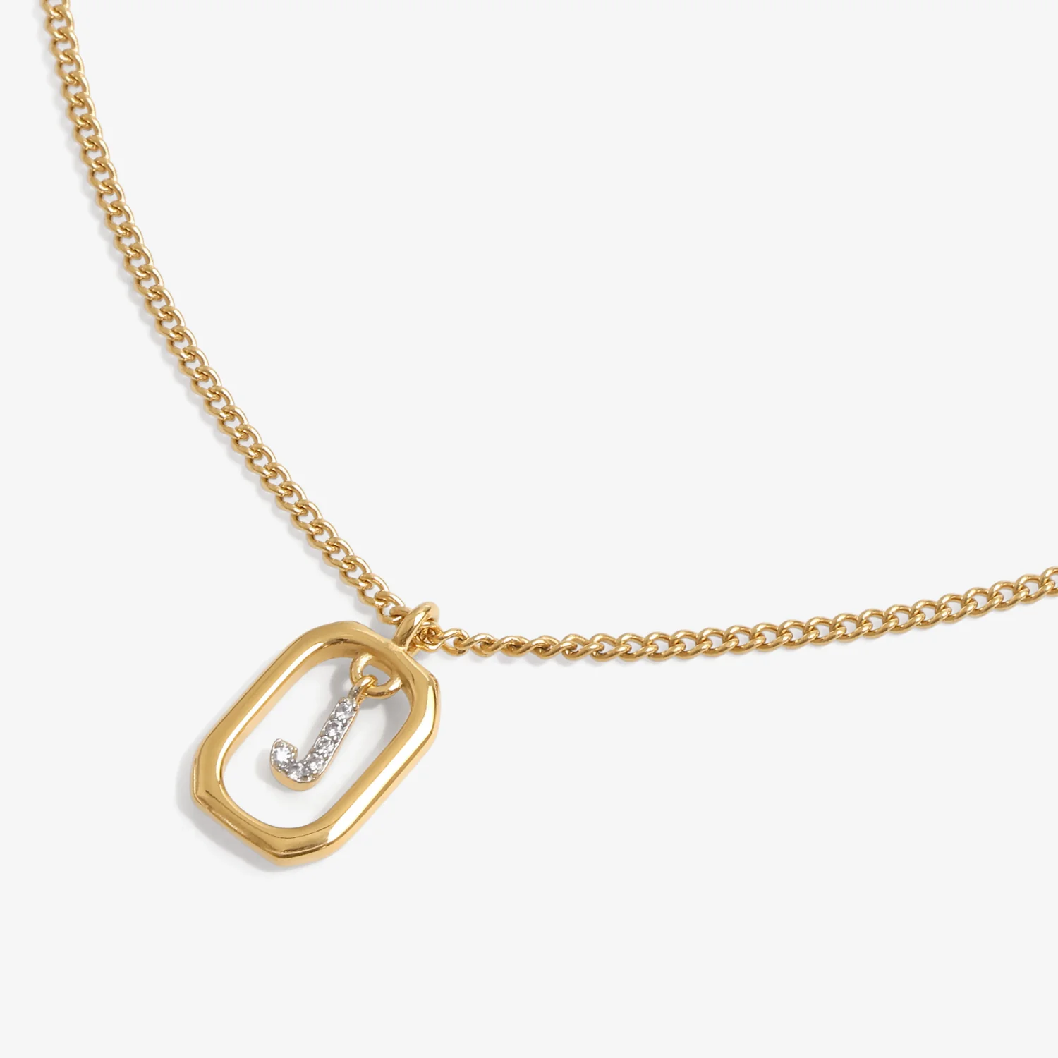 Initial J Zirconia Necklace - Image 3