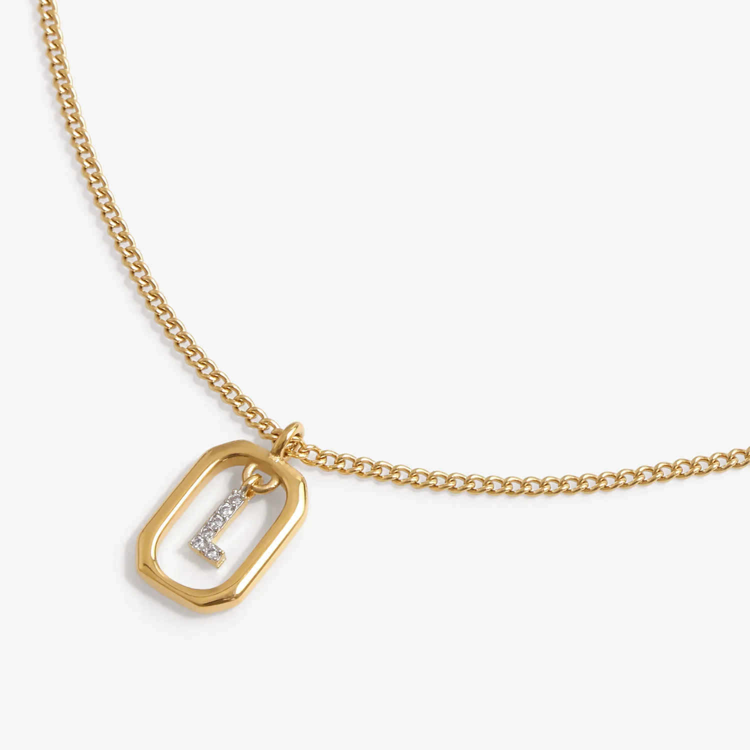 Initial L Zirconia Necklace - Image 3