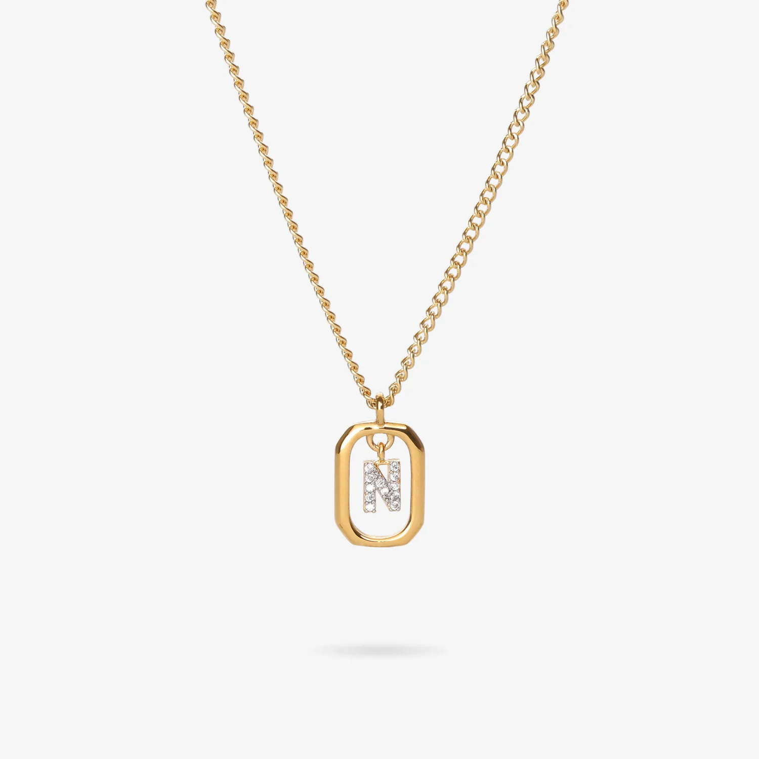 Initial N Zirconia Necklace