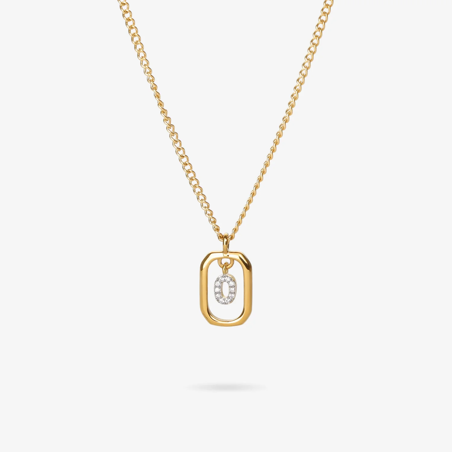 Initial O Zirconia Necklace