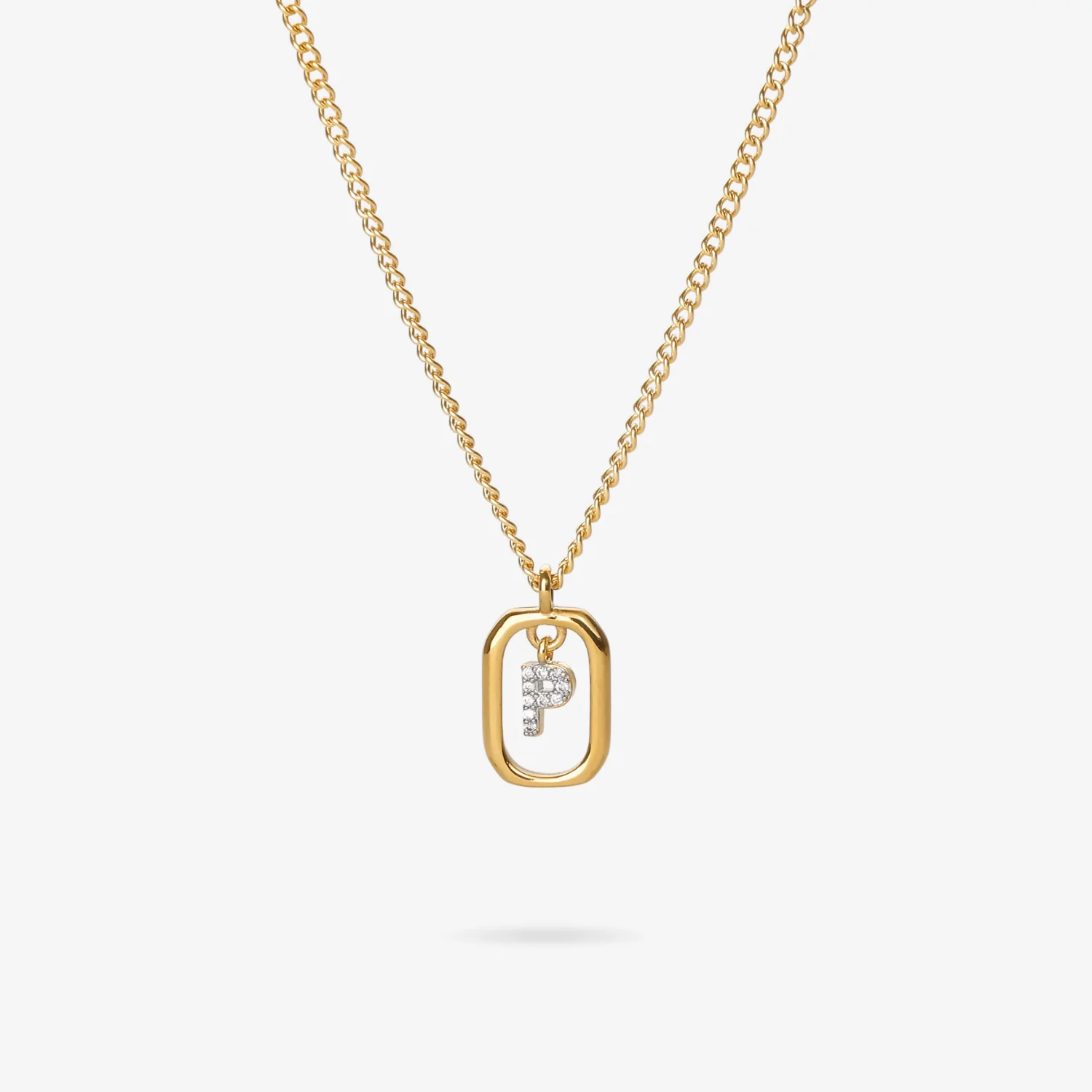 Initial P Zirconia Necklace