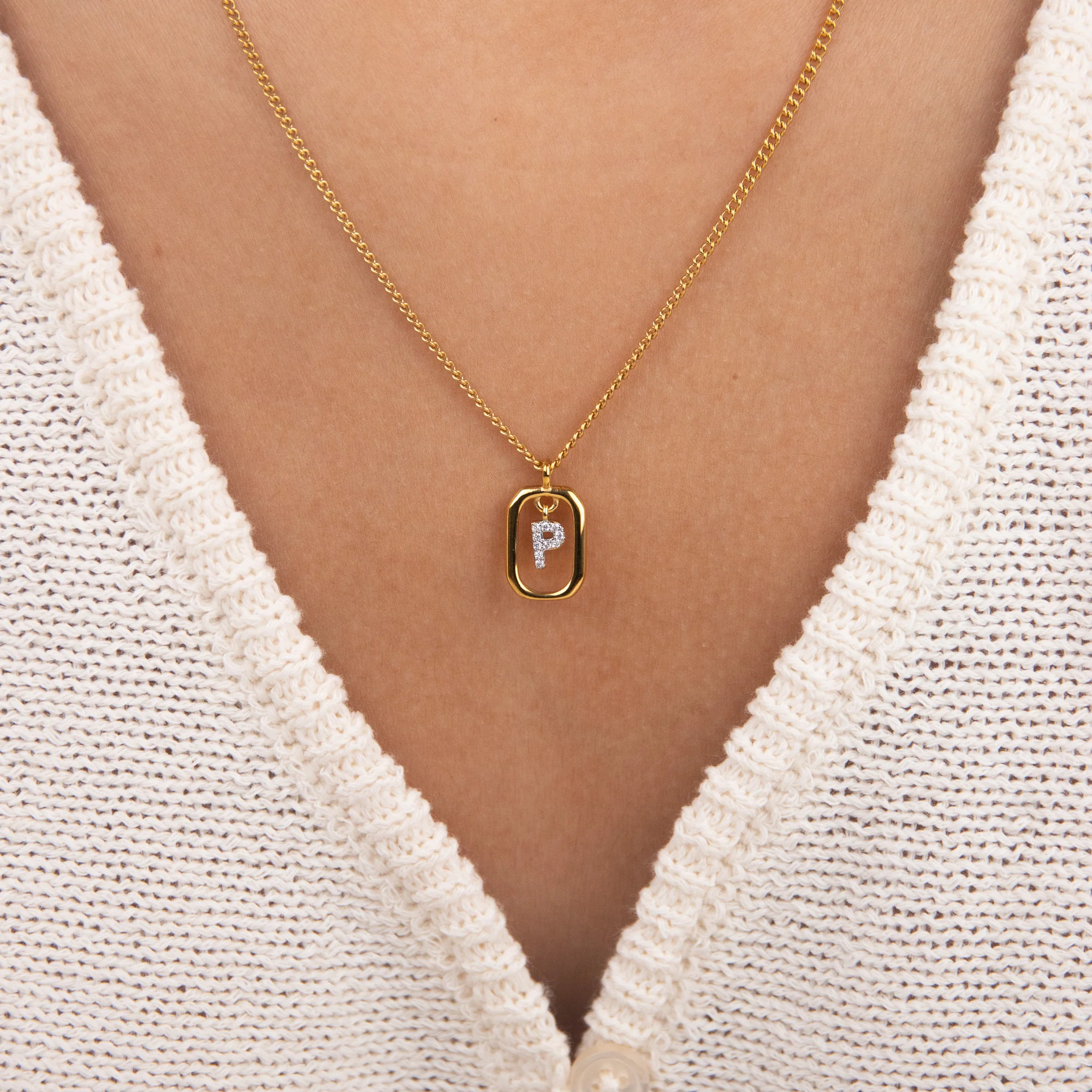 Initial P Zirconia Necklace - Image 2