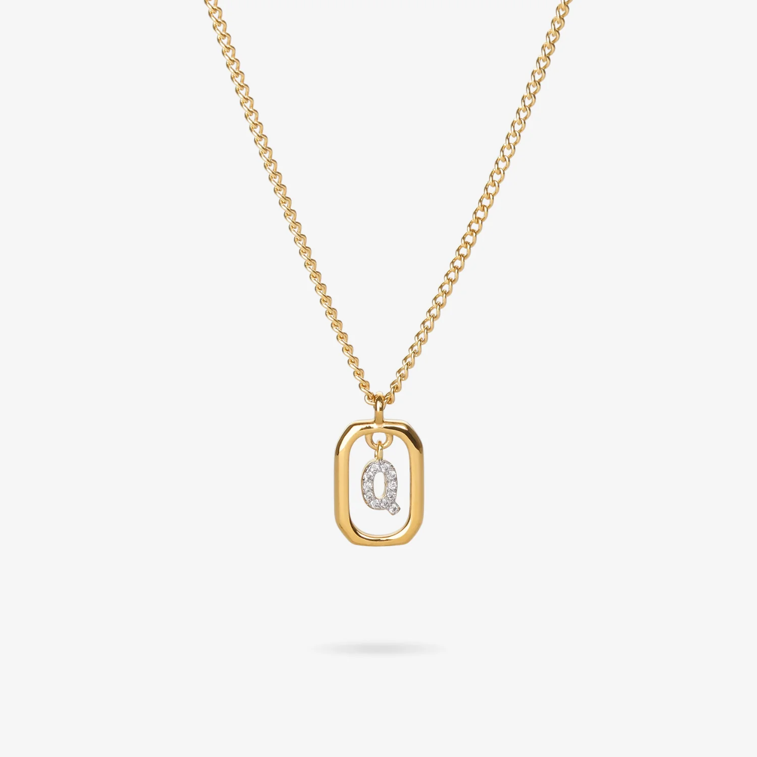 Initial Q Zirconia Necklace