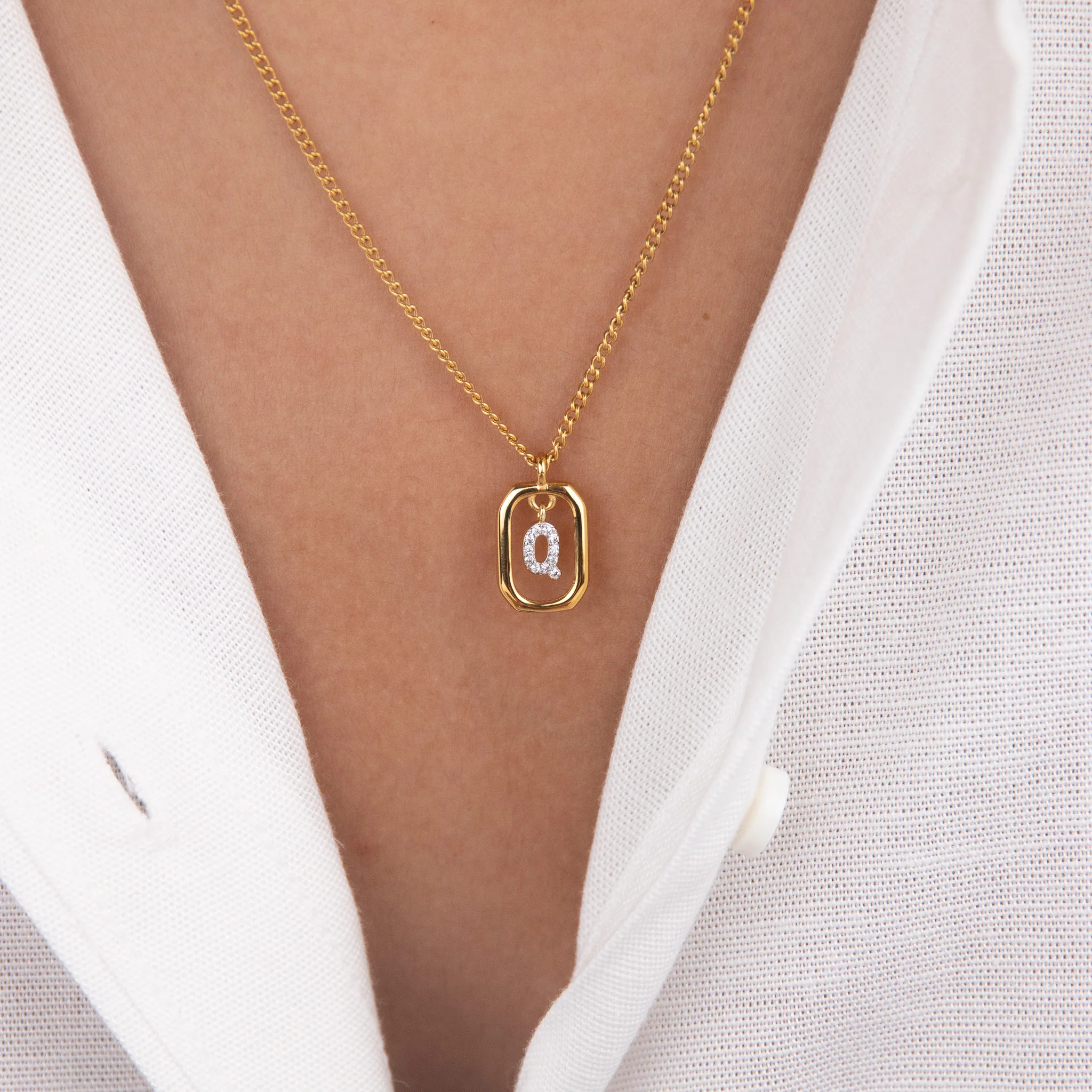Initial Q Zirconia Necklace - Image 2