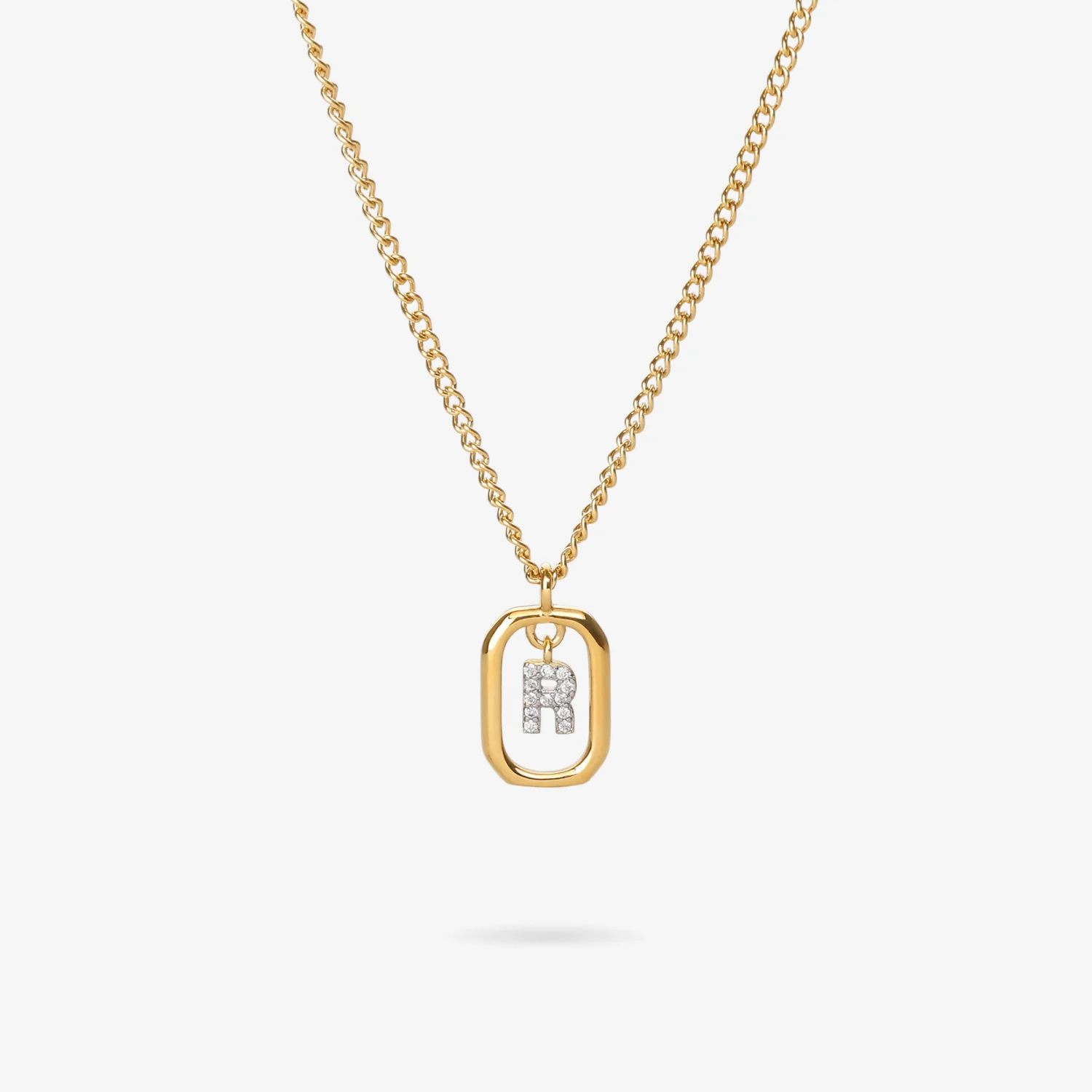 Initial R Zirconia Necklace