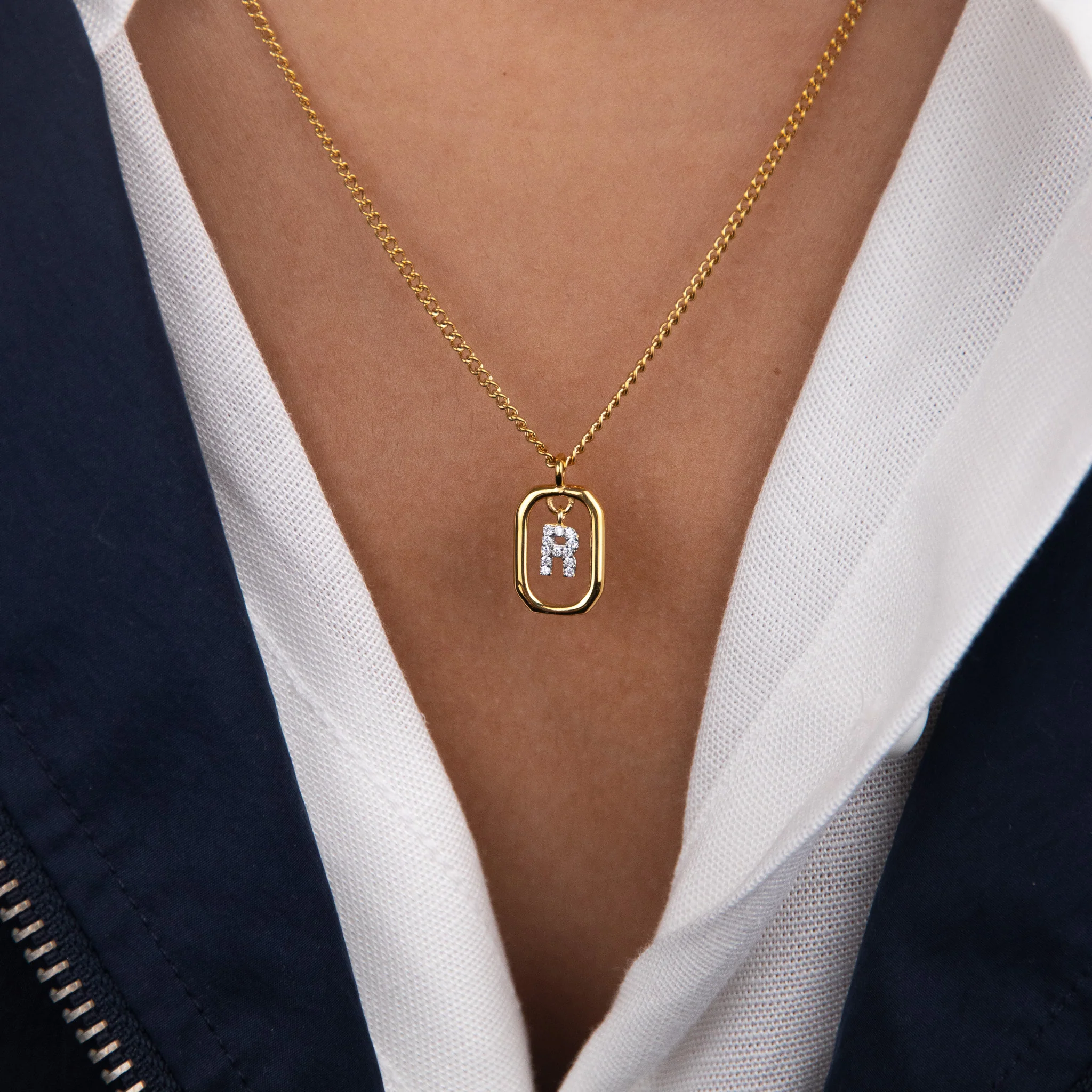 Initial R Zirconia Necklace - Image 2