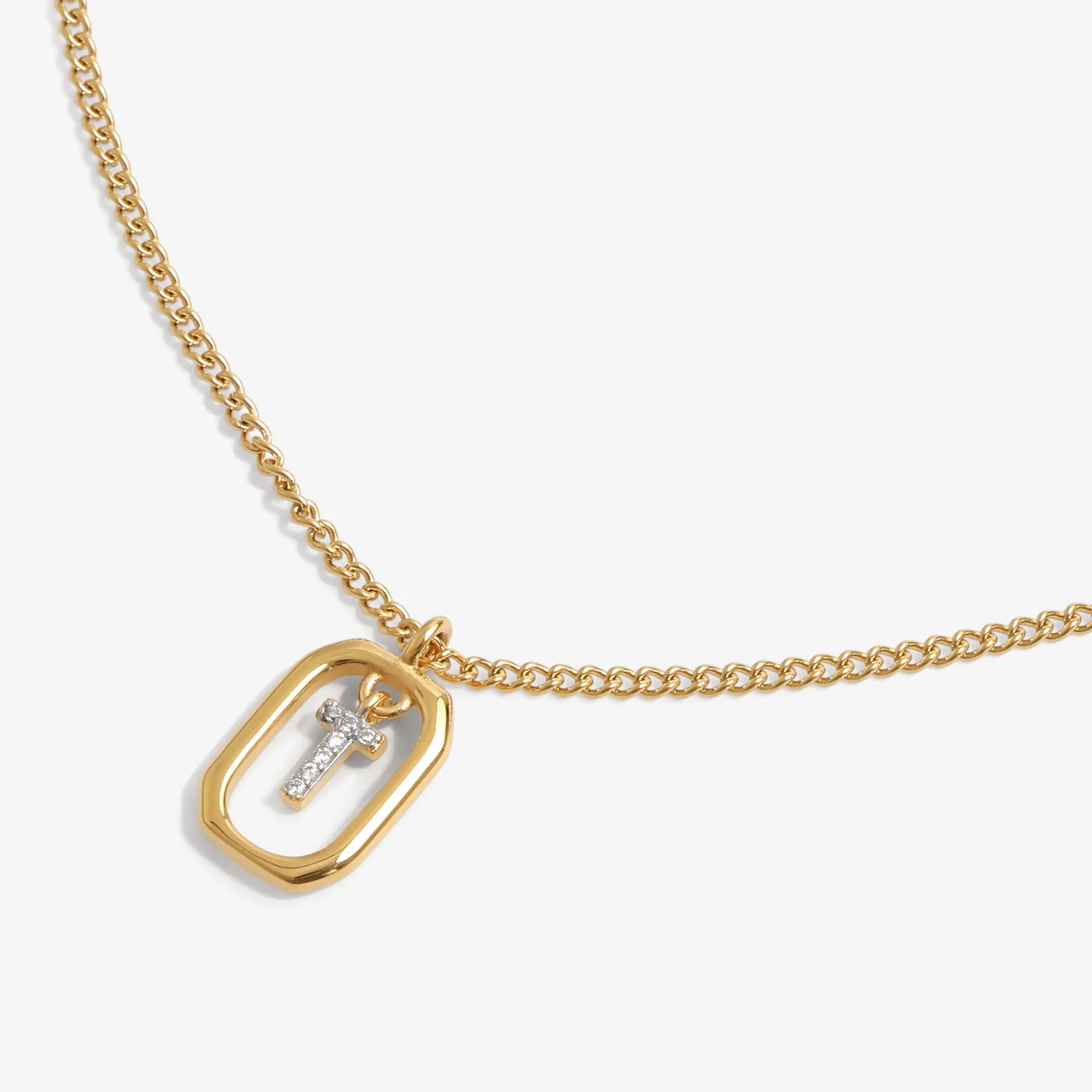 Initial T Zirconia Necklace - Image 3