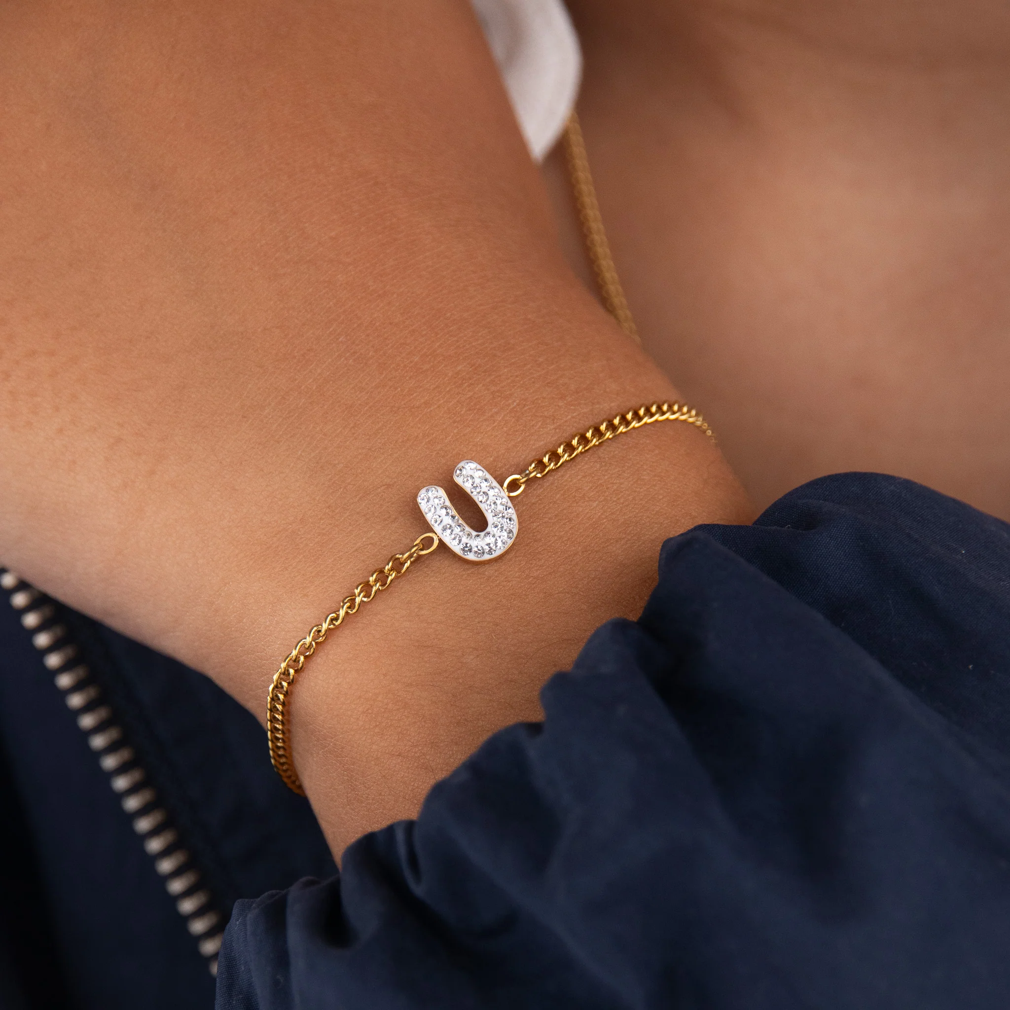 Initial U Zirconia Bracelet - Image 2