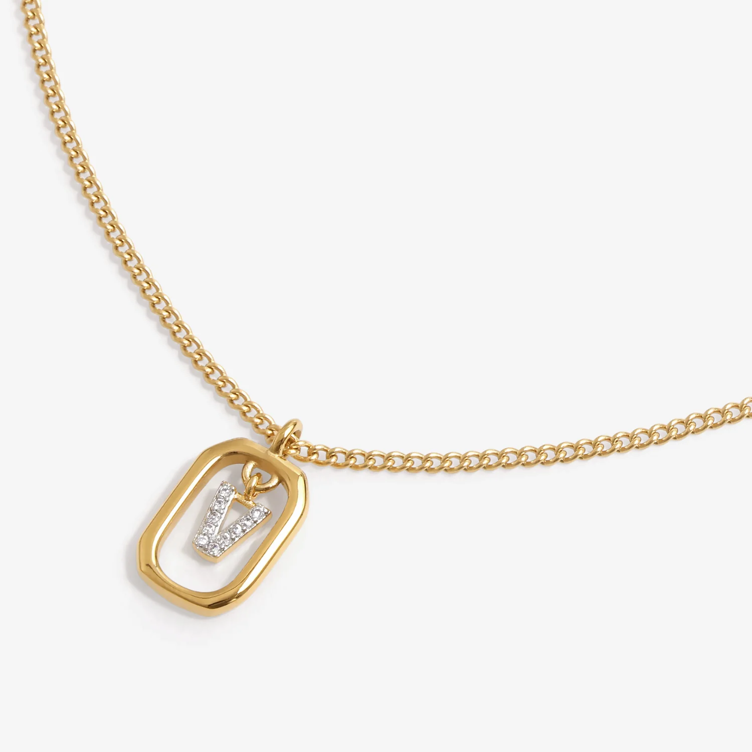 Initial V Zirconia Necklace - Image 3