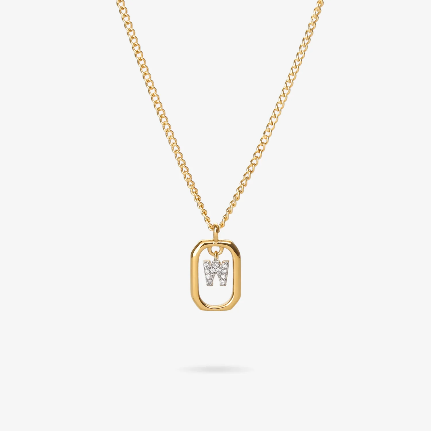 Initial W Zirconia Necklace