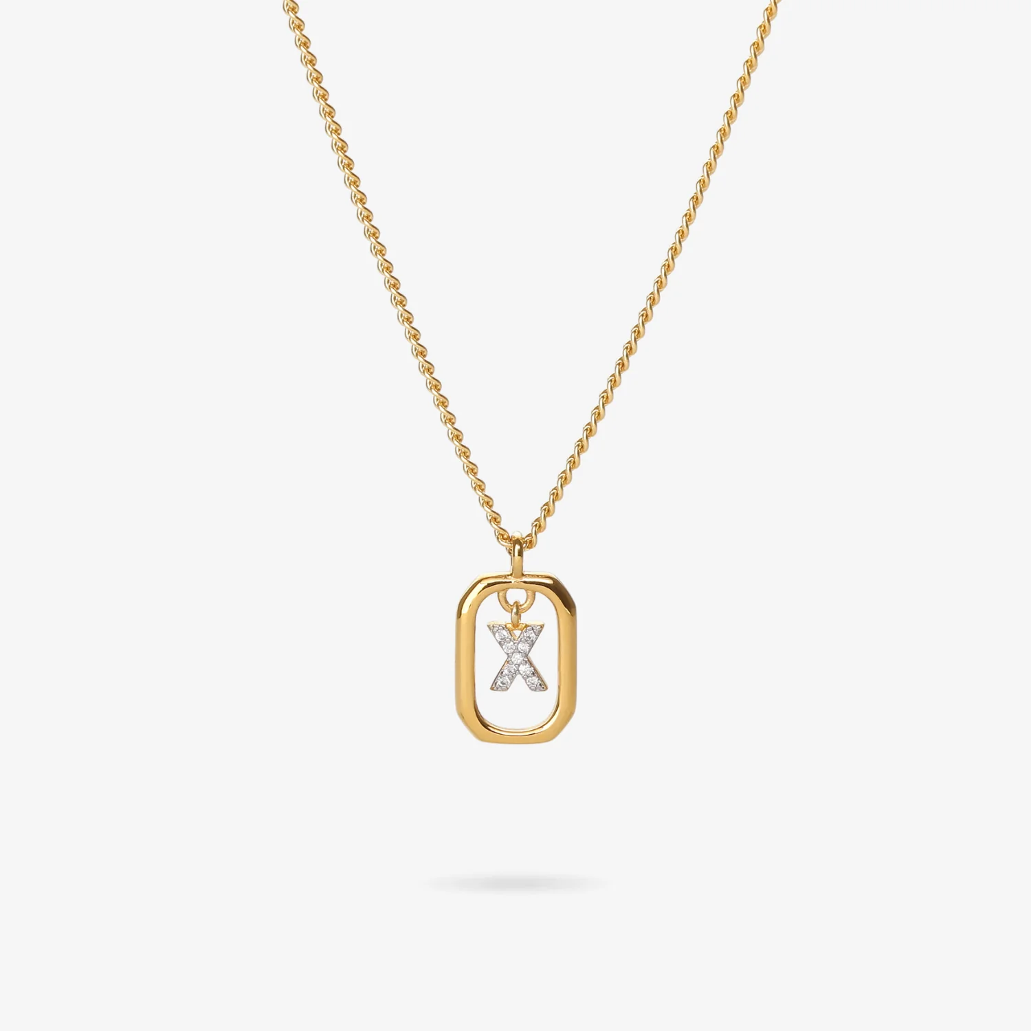 Initial X Zirconia Necklace