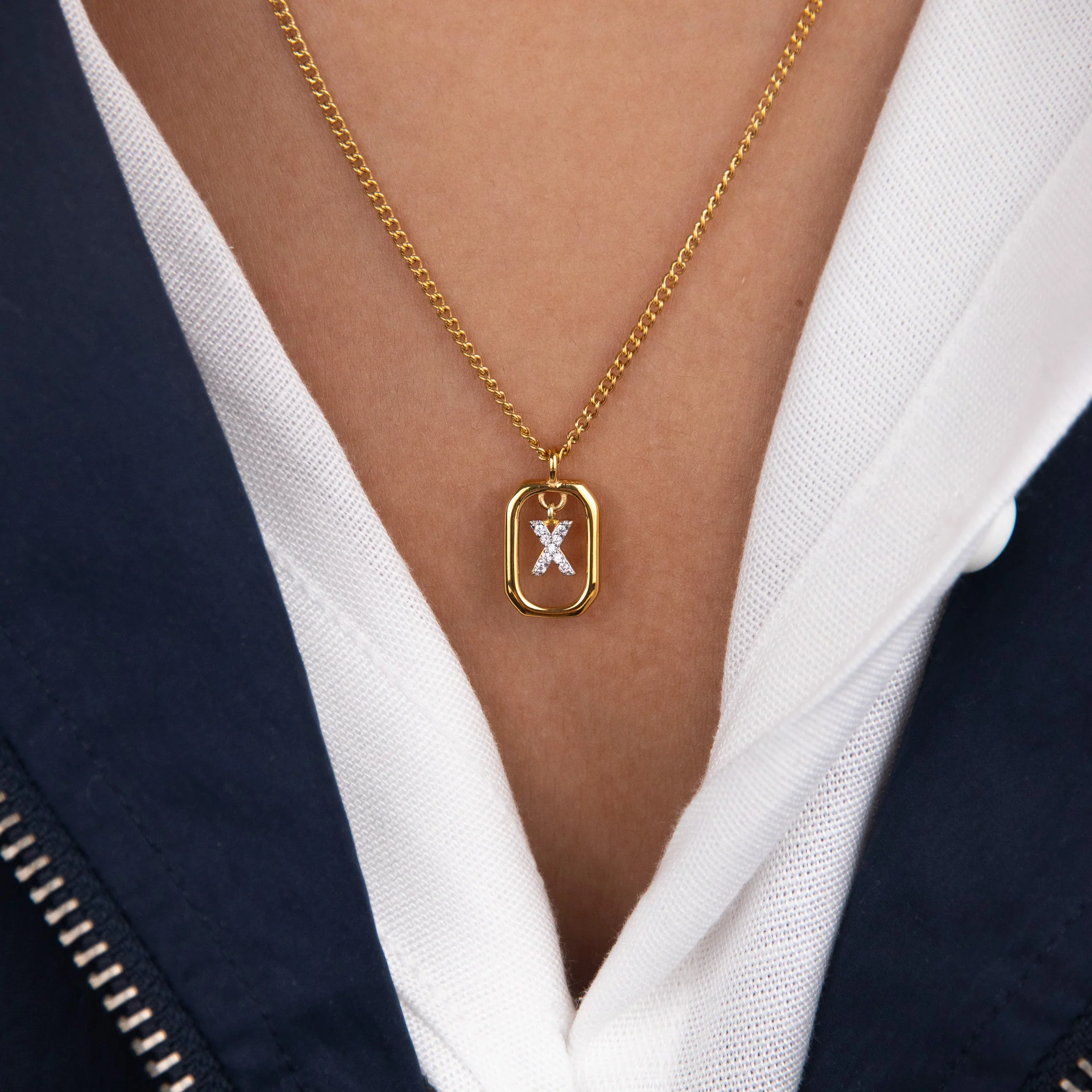 Initial X Zirconia Necklace - Image 2