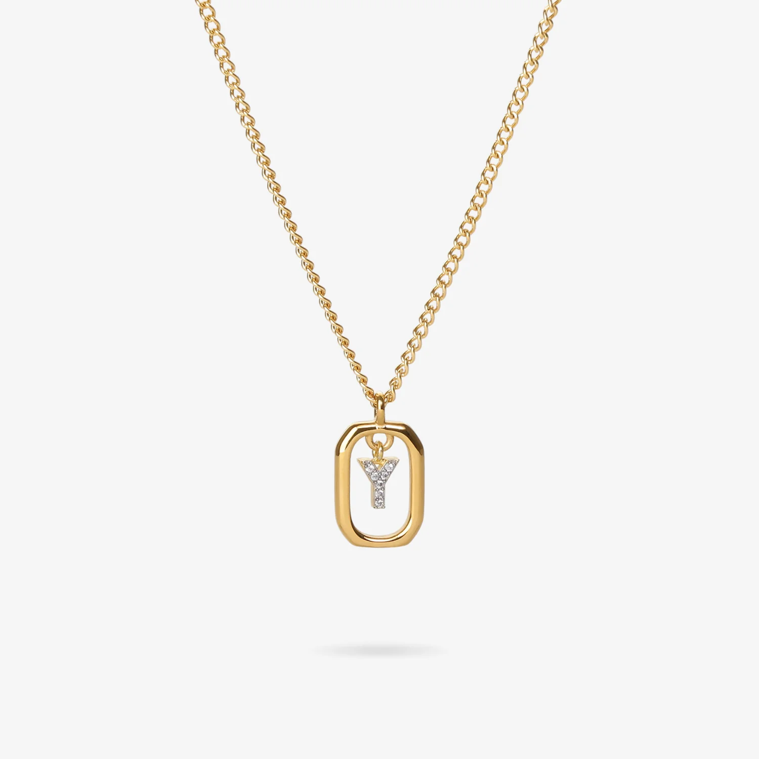 Initial Y Zirconia Necklace