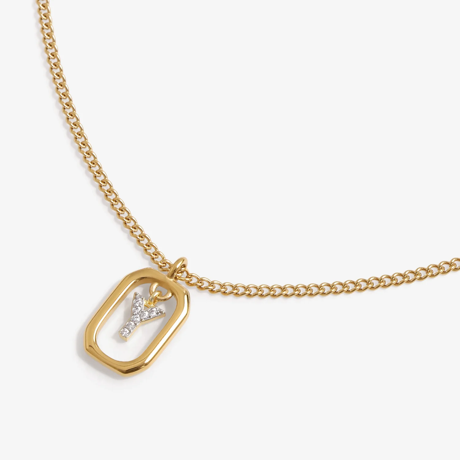 Initial Y Zirconia Necklace - Image 3