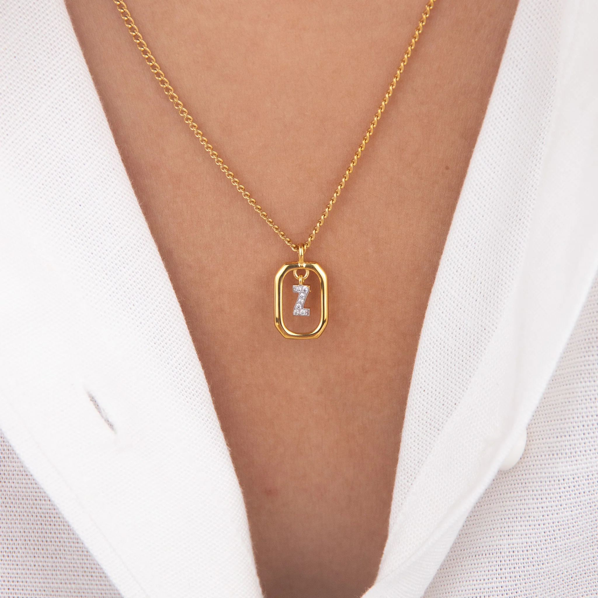 Initial Z Zirconia Necklace - Image 2